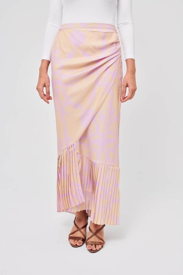 Maria Nude Pleated Skirt - Mimpikita