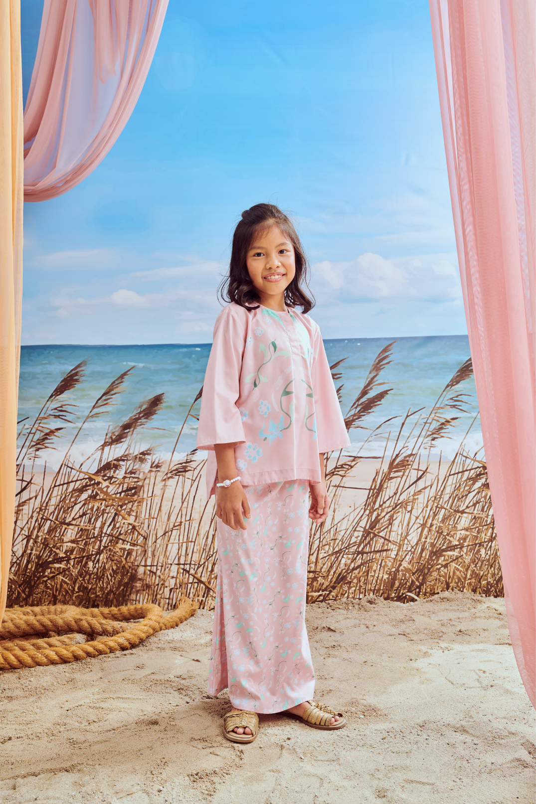 Mini Hanna Soft Pink Kurung