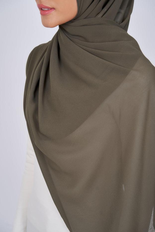 Women's Chiffon Shawl in Olive