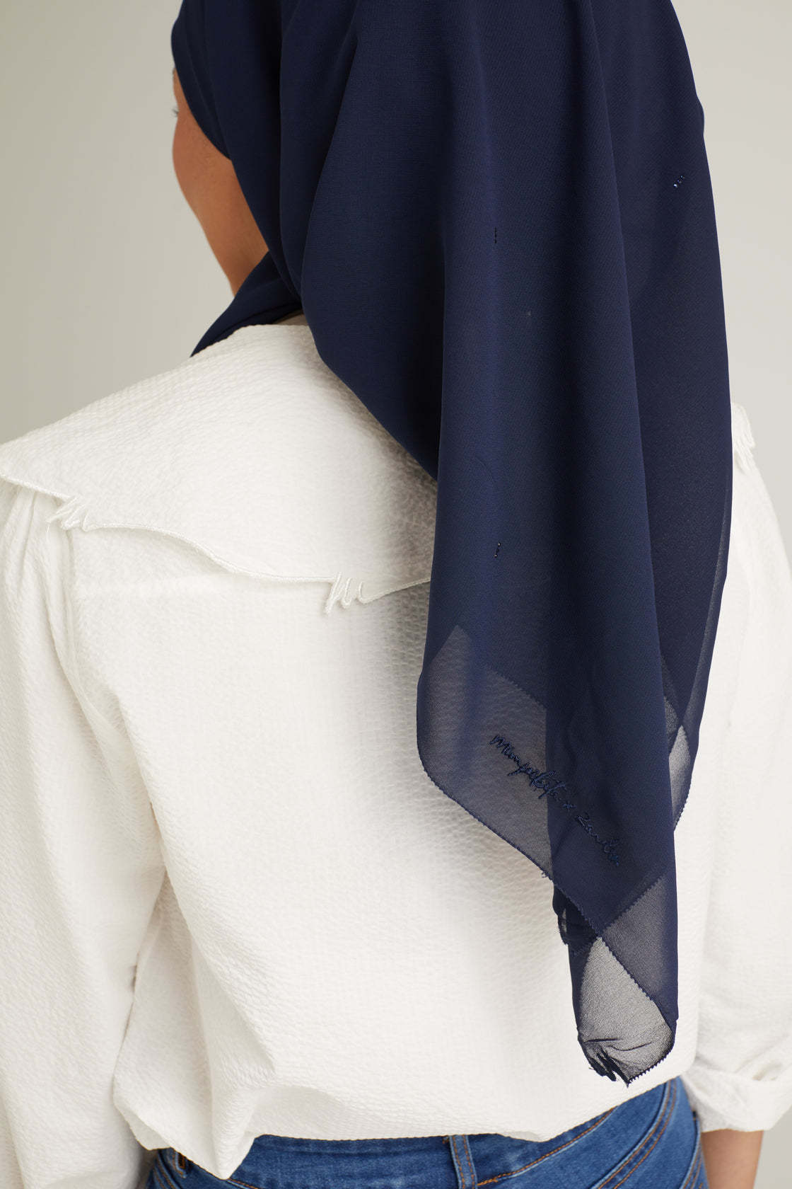 Clara Navy Blue Head Scarf