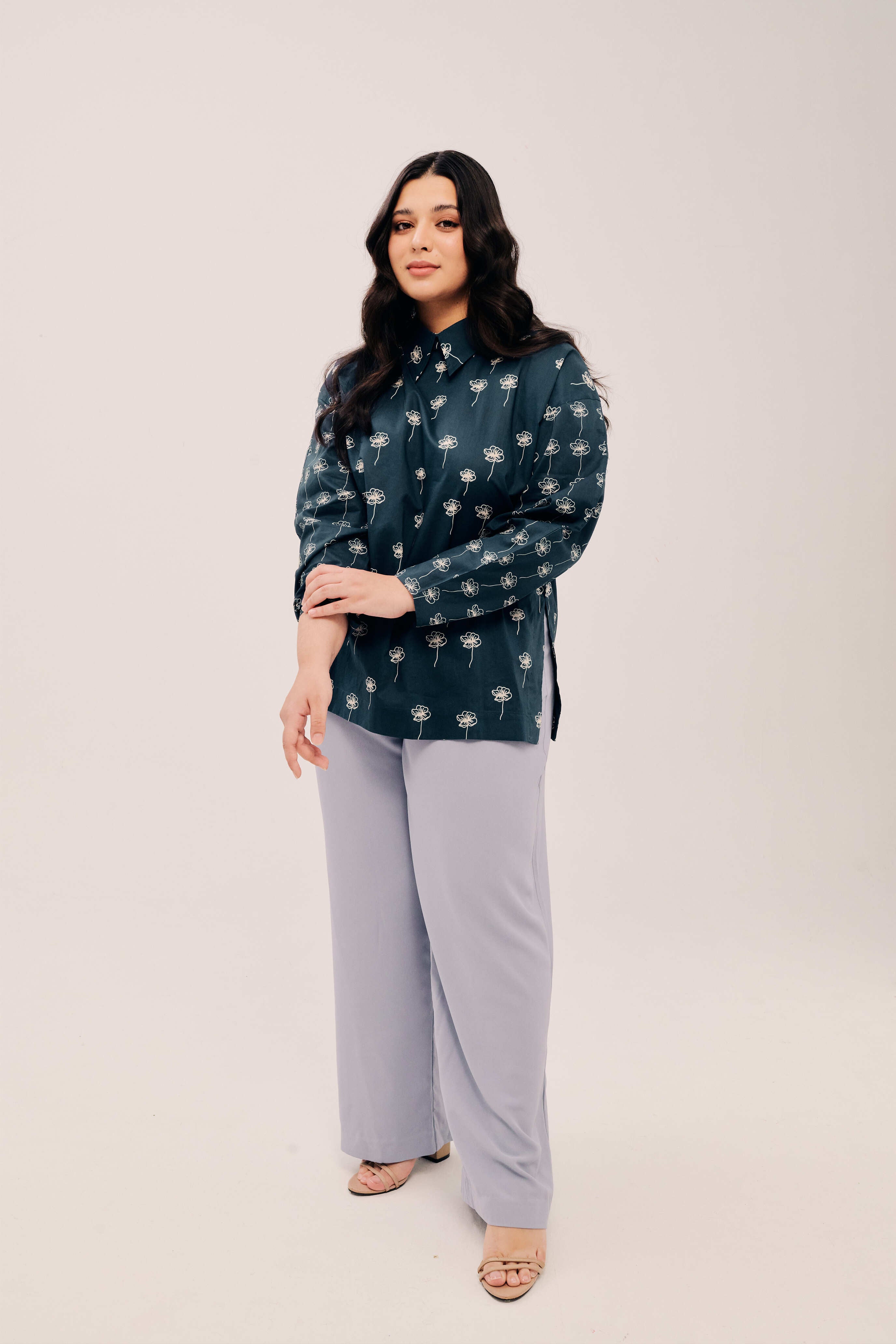 Fleurs Navy Top - Ladies Navy Floral Top