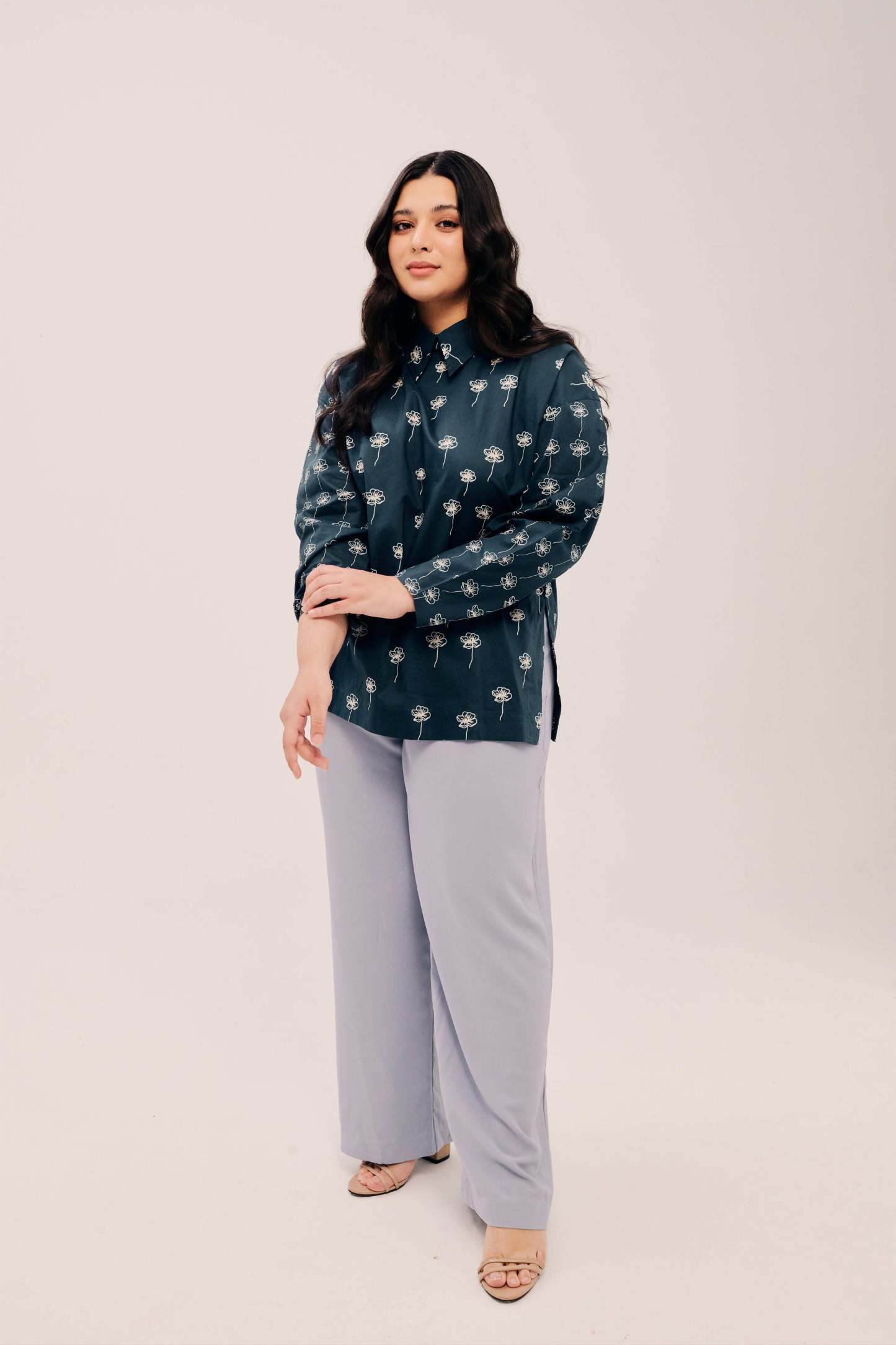 Fleurs Navy Top - Ladies Navy Floral Top