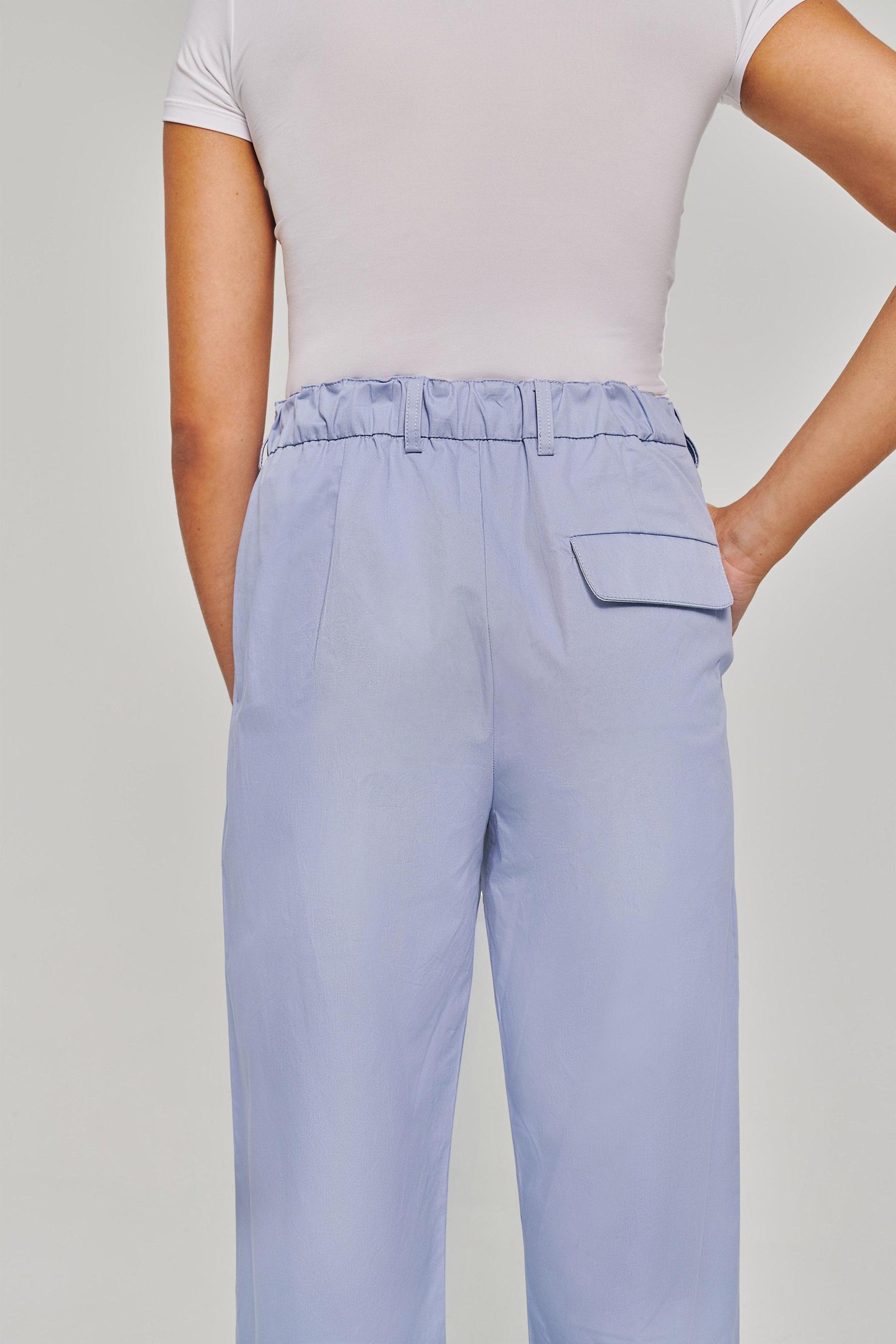 Double Powder Blue Pleated Pants - Mimpikita