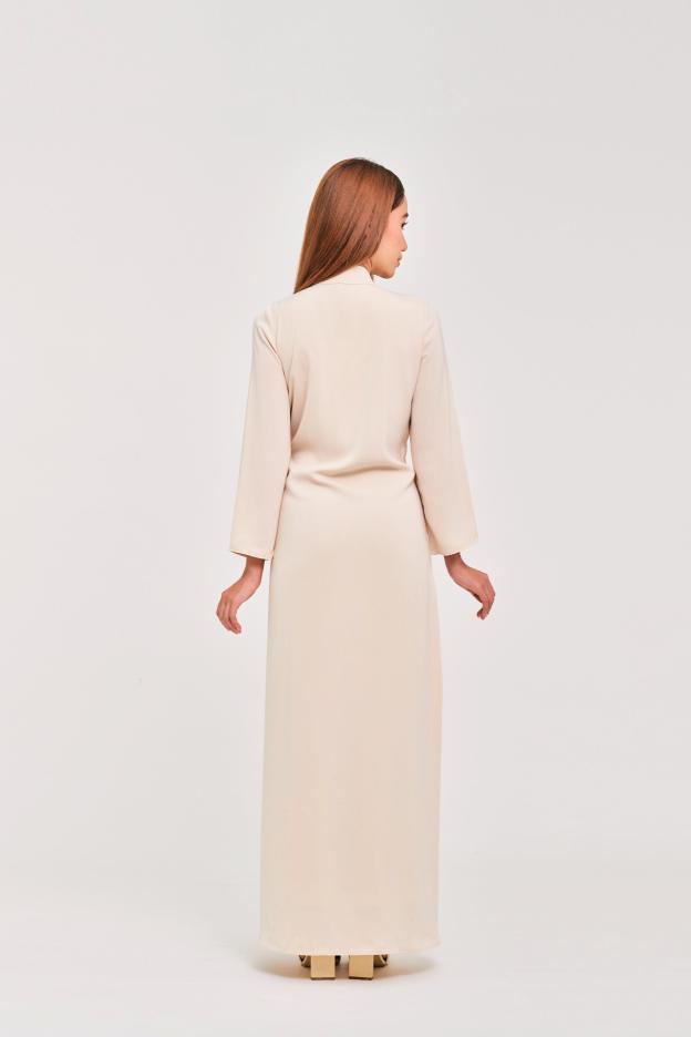 Ivory Buttoned Wrap Dress - Mimpikita