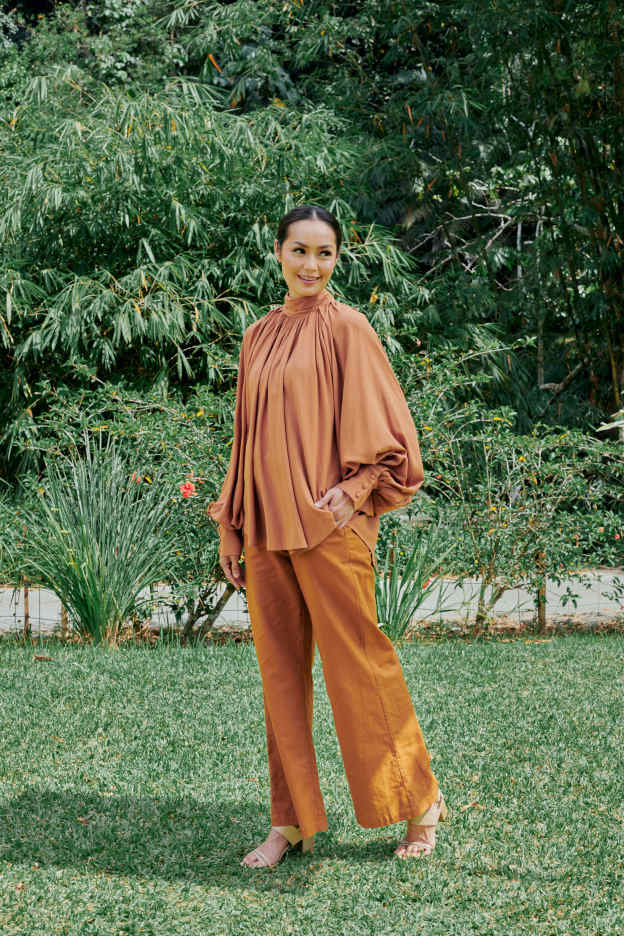 Elsie Light Brown Long Sleeve Top