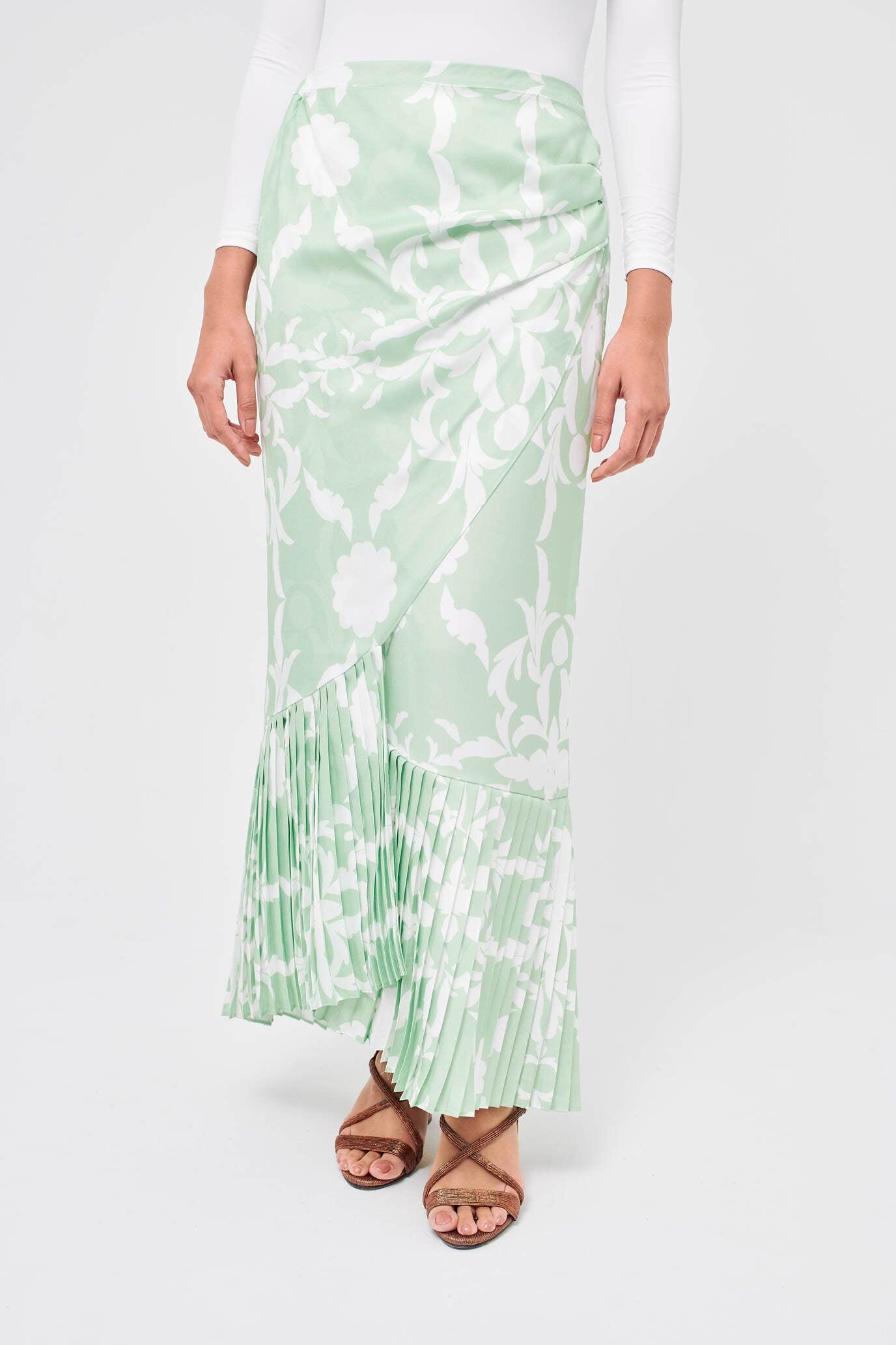 Maria Mint Pleated Skirt - Mimpikita