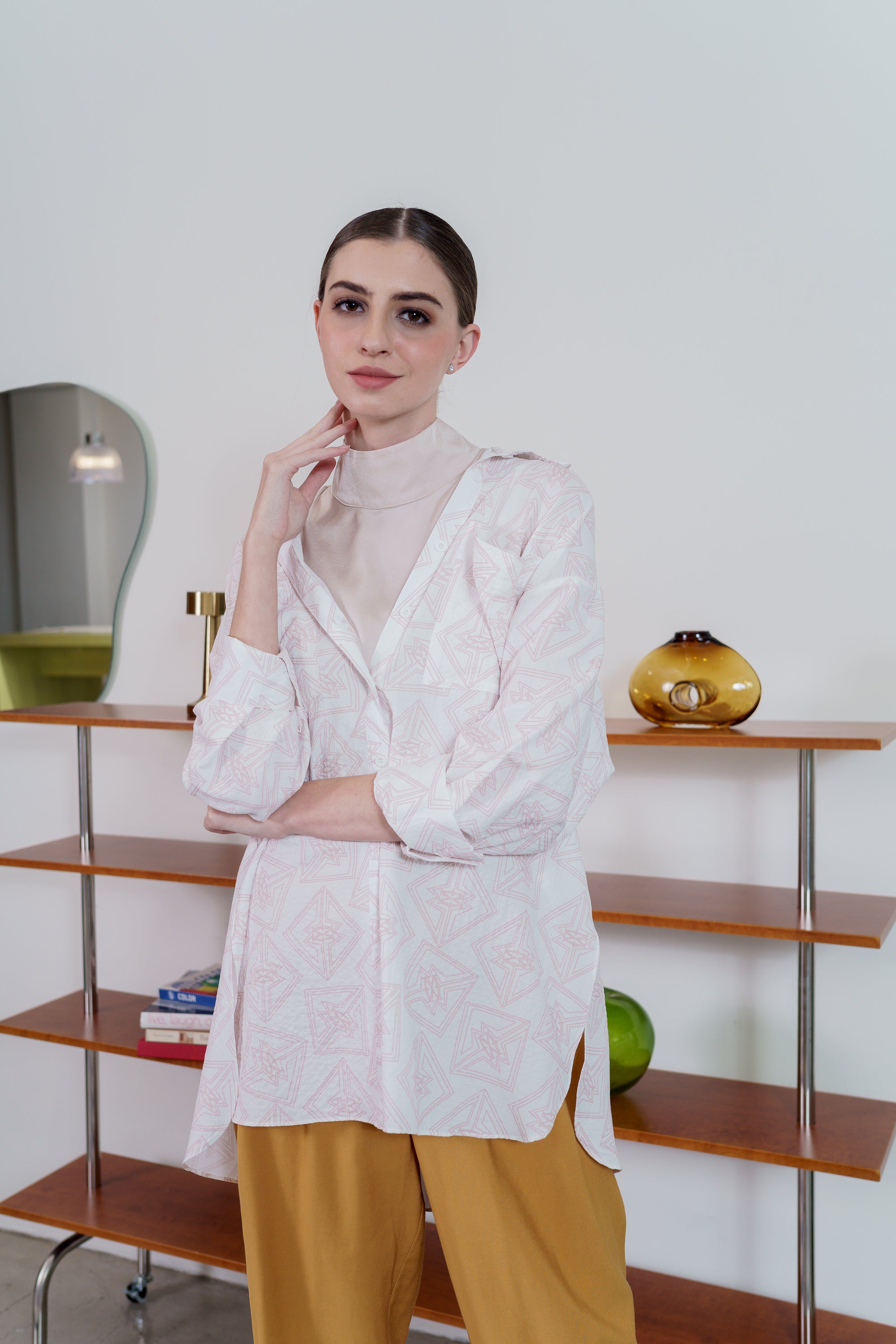 White M Square Oversized Shirt 