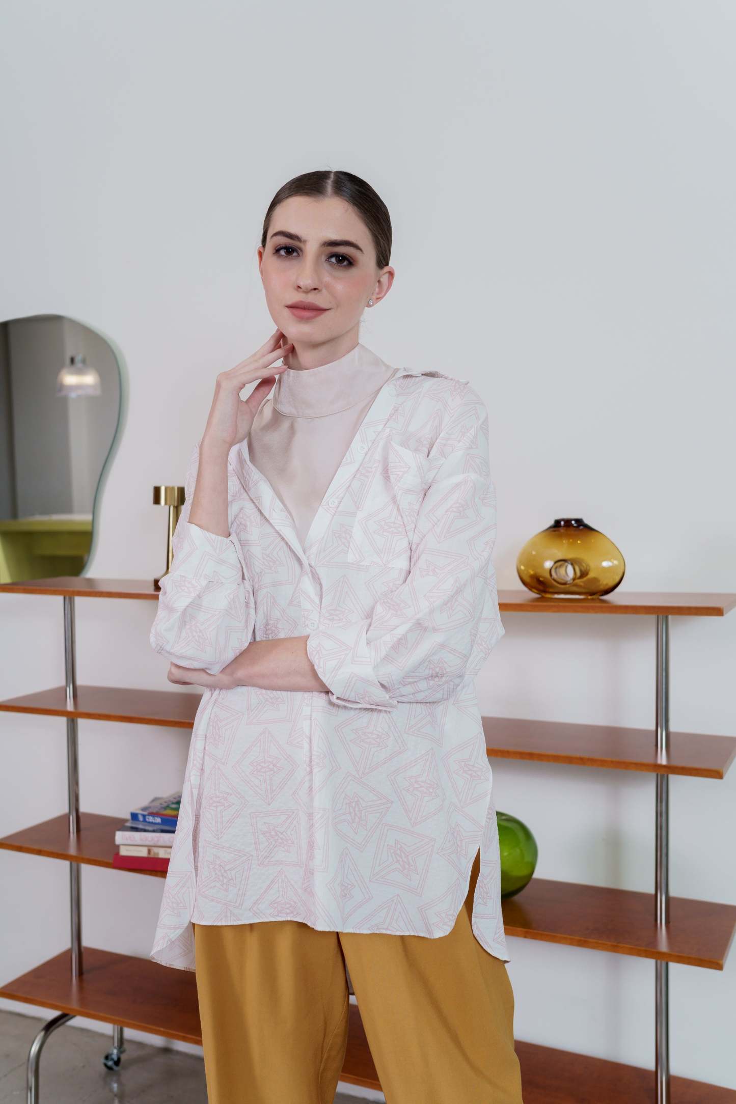 White M Square Oversized Shirt