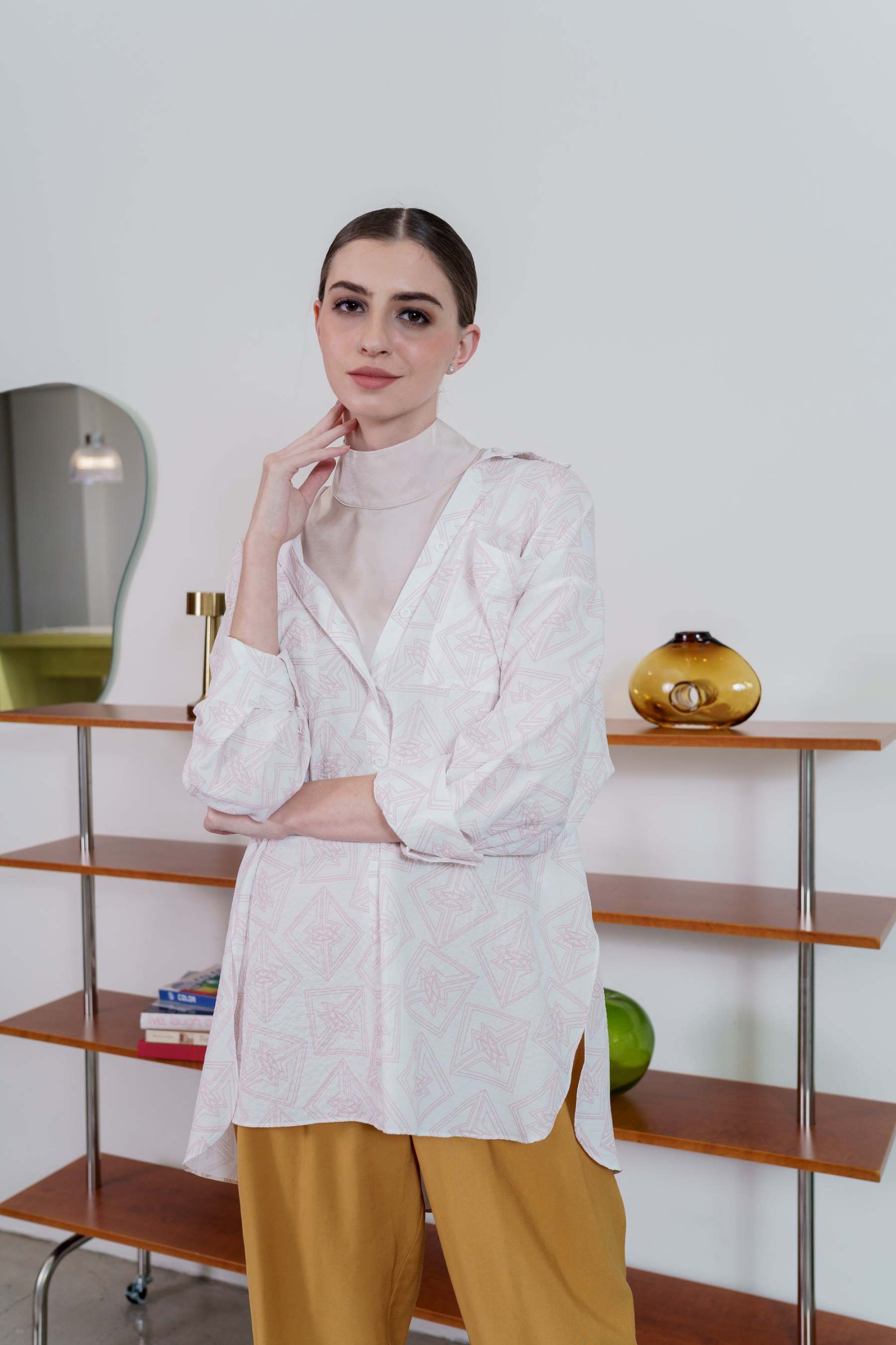 White M Square Oversized Shirt