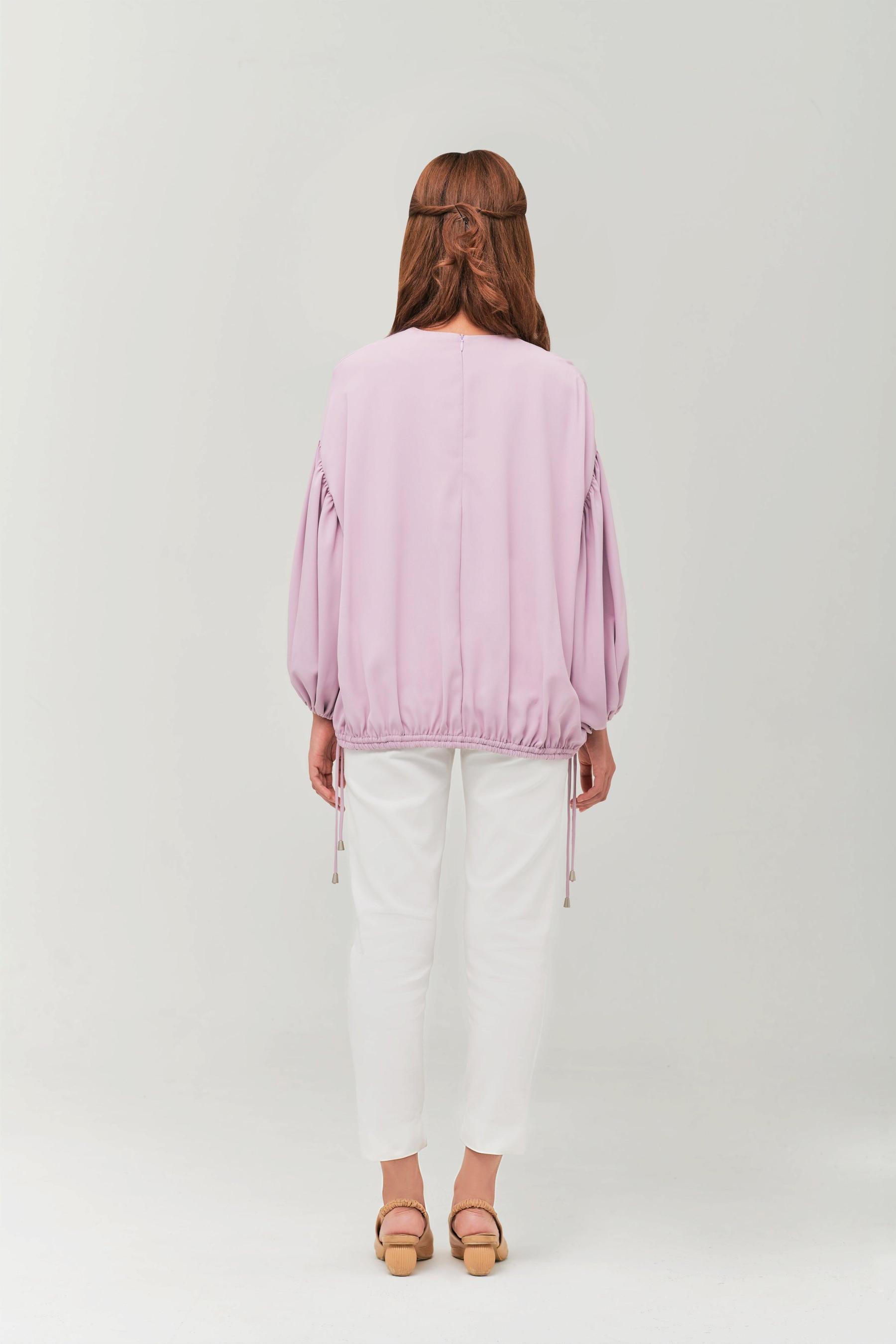 Maeve Lilac Color Balloon Sleeve Top
