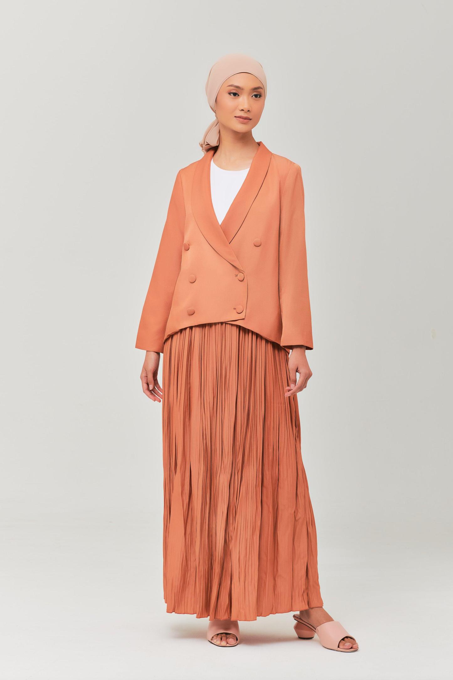 Brown Pleated Skirt - Mimpikita