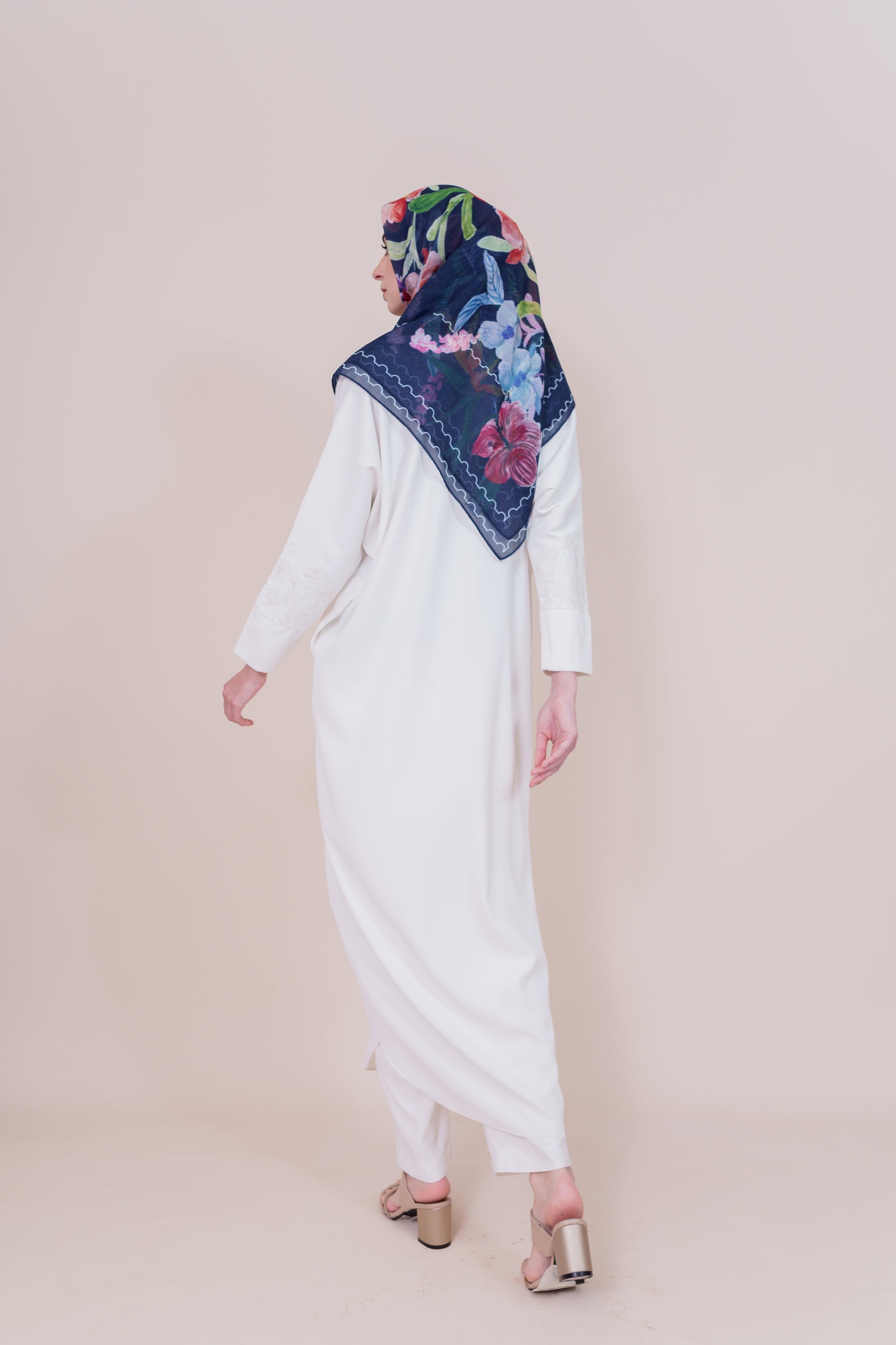 Medina Embroidered Off White Dress