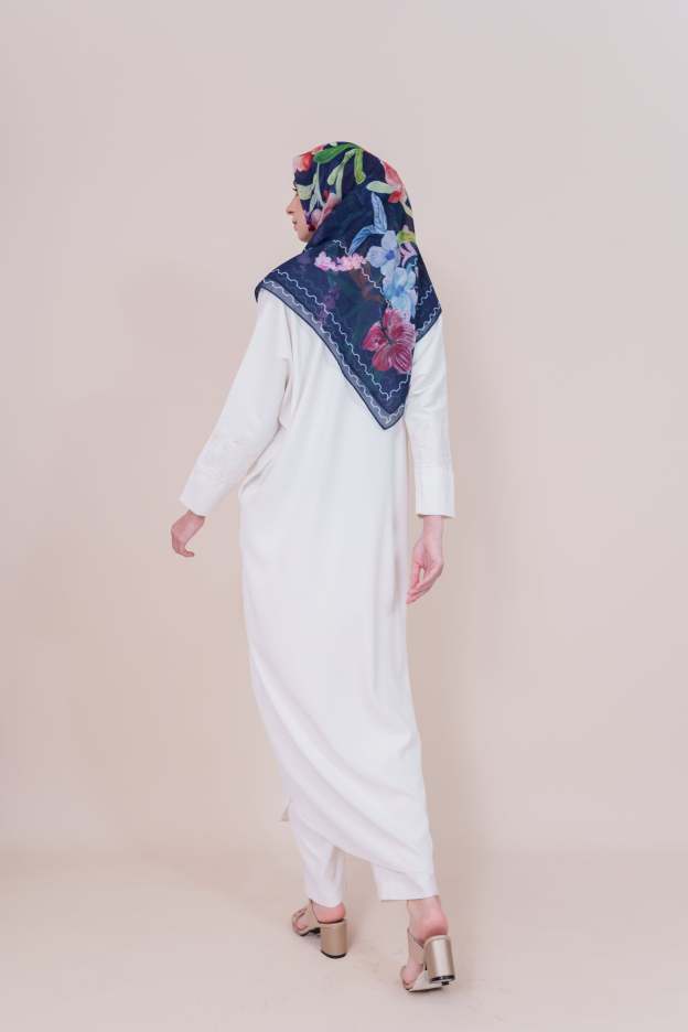 Medina Embroidered Off White Dress