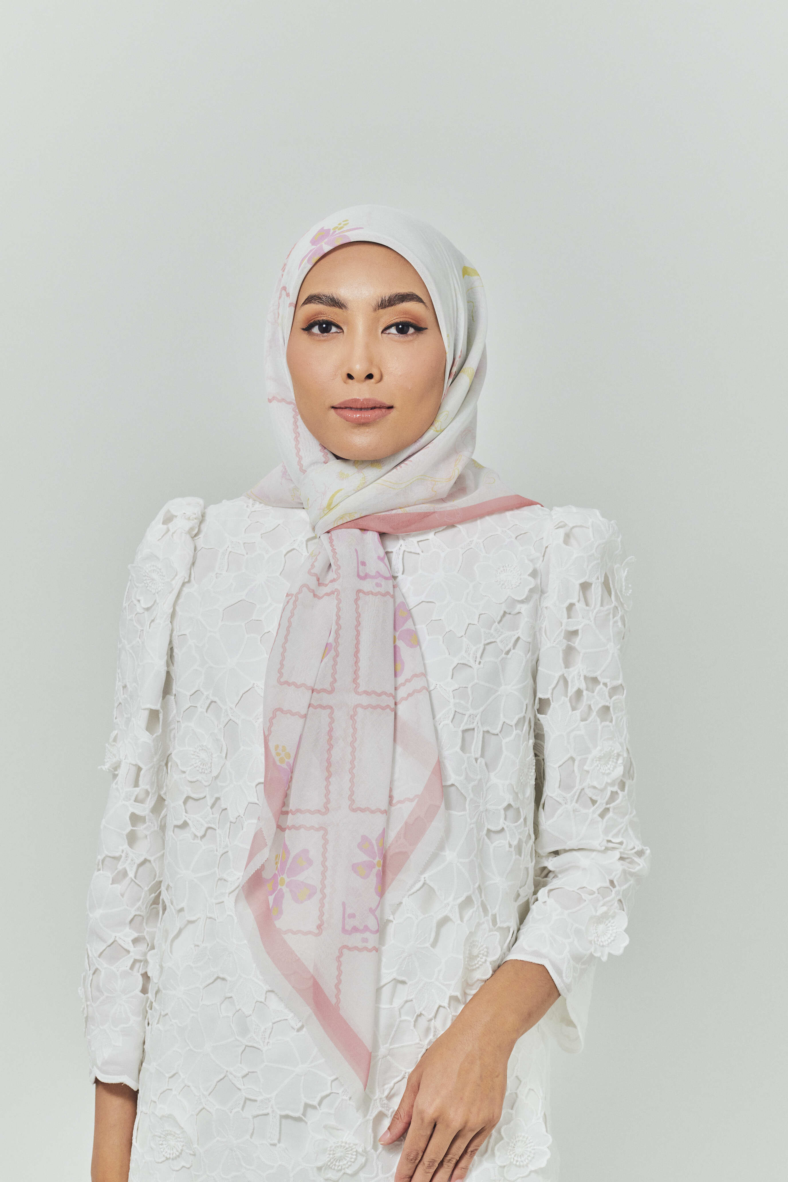 Raia Pressed Rose Voile Scarf