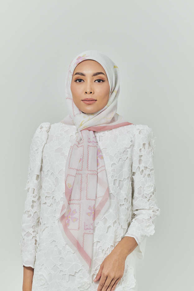 Raia Pressed Rose Voile Scarf