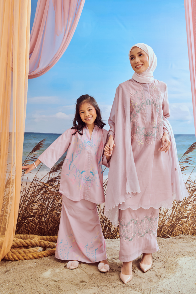 Mini Aisha Dusty Lilac Kurung