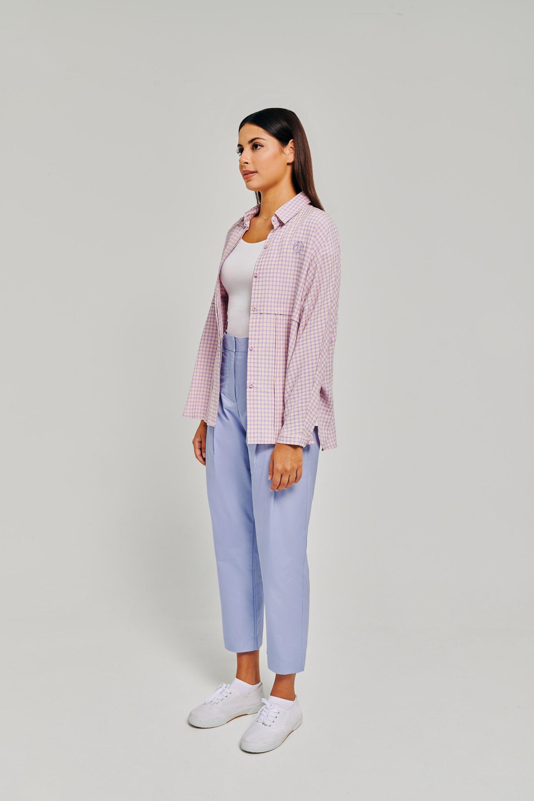 Double Powder Blue Pleated Pants - Mimpikita
