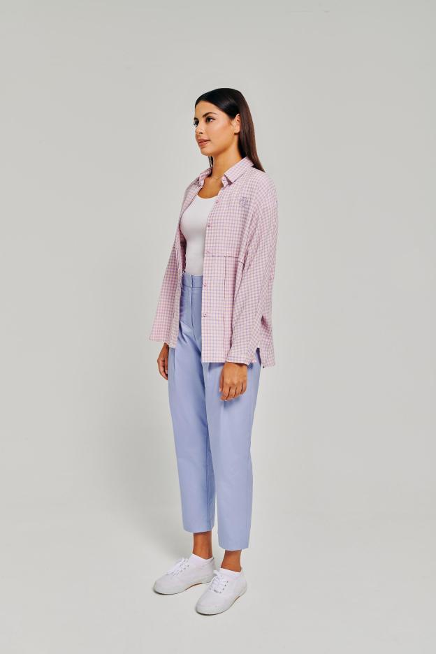 Double Powder Blue Pleated Pants - Mimpikita
