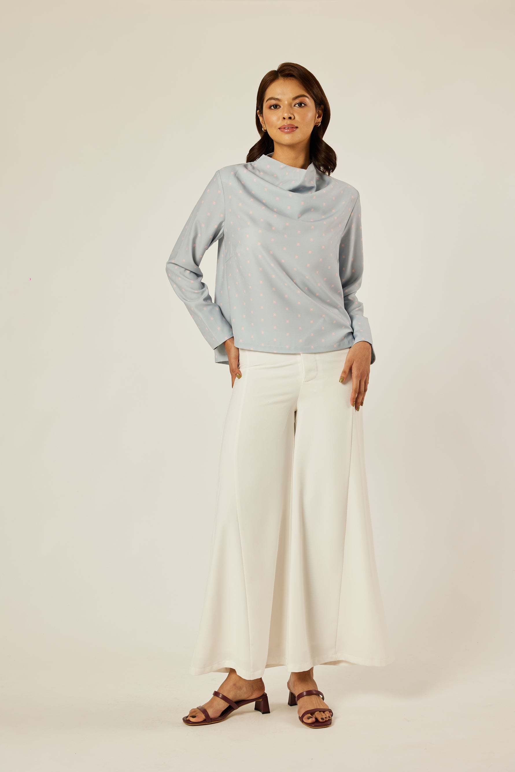 Maisie Dusty Blue Mono Top