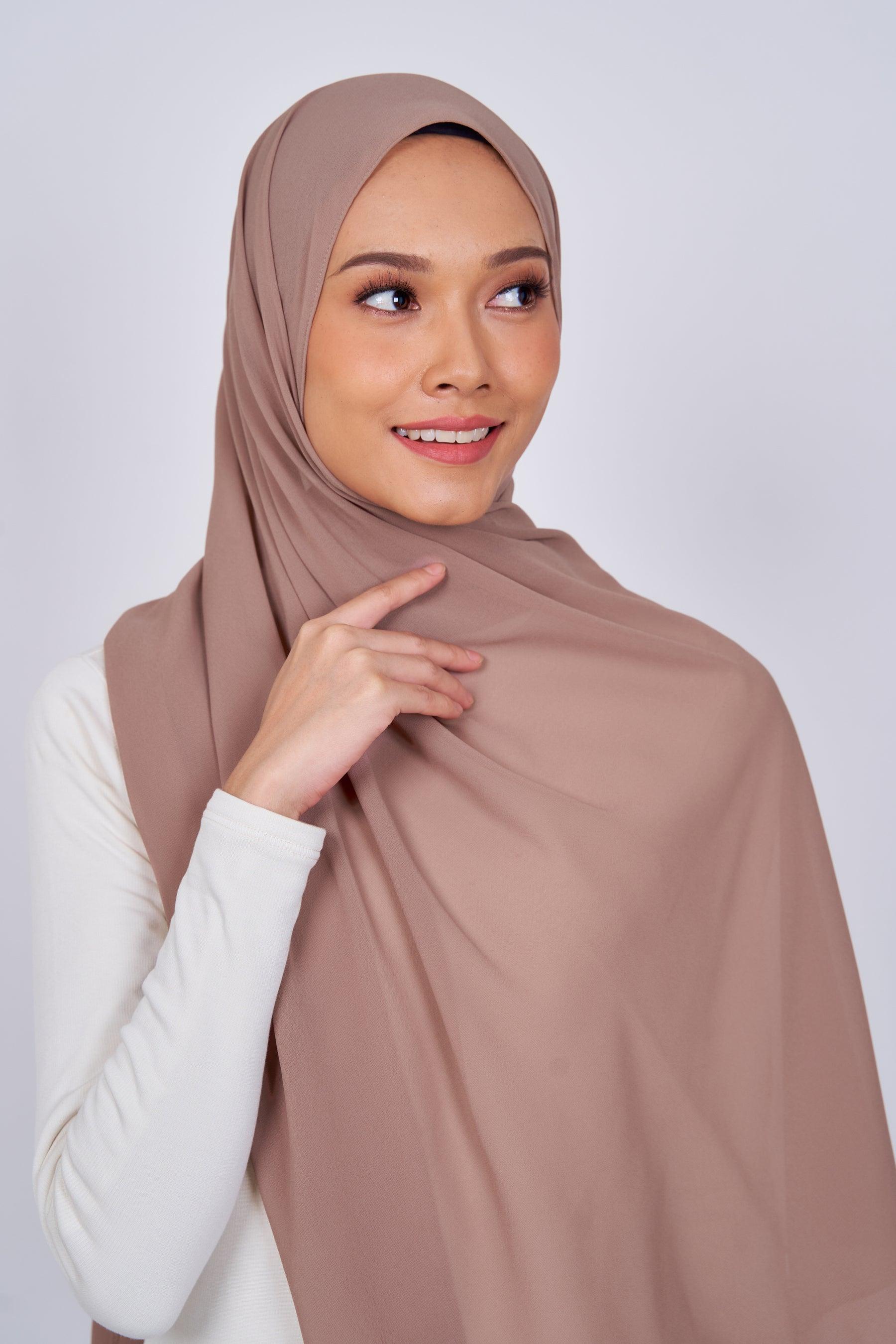 Women's Chiffon Shawl in Taupe