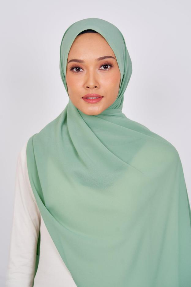 Women's Chiffon Shawl in Sage Green
