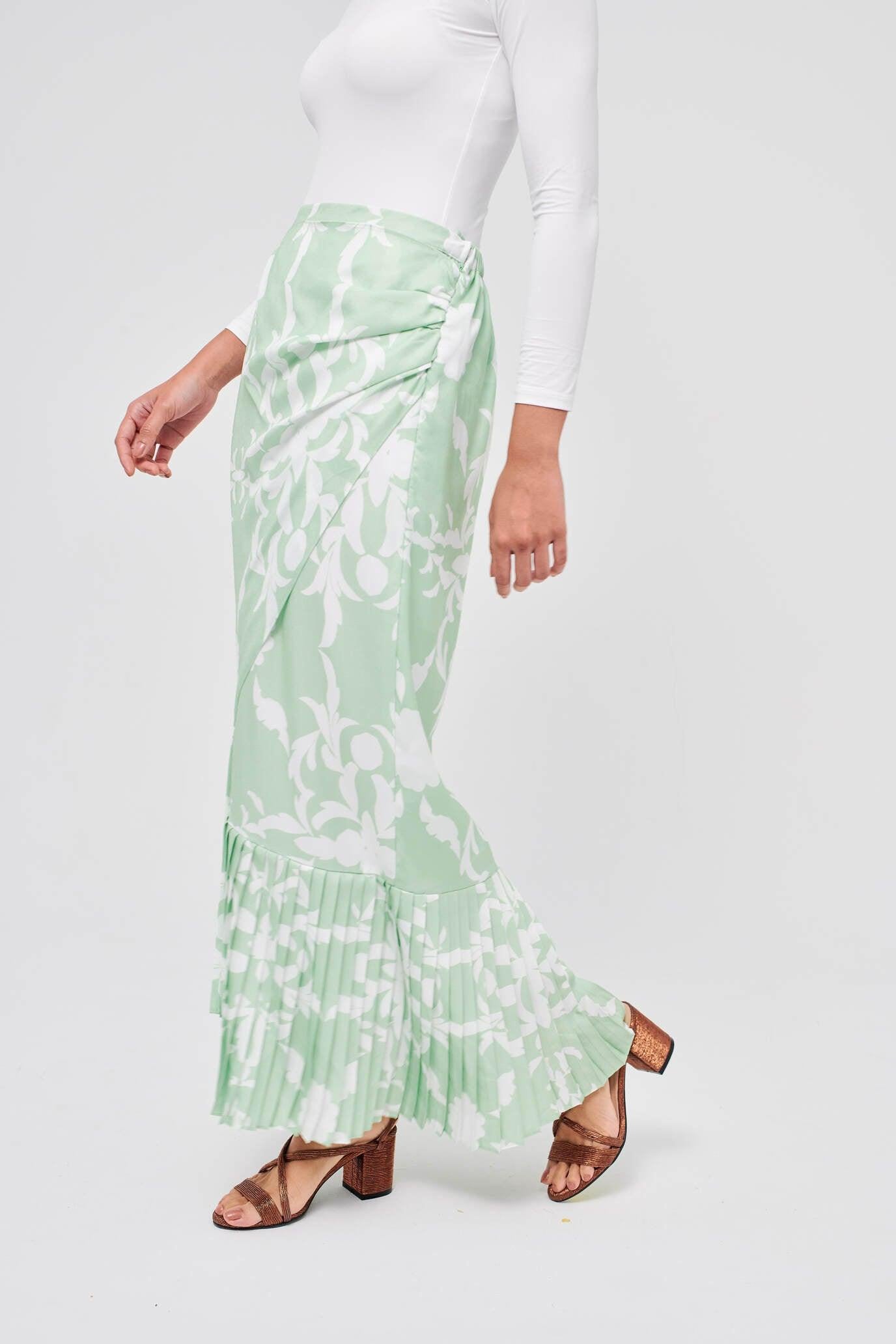 Maria Mint Pleated Skirt - Mimpikita