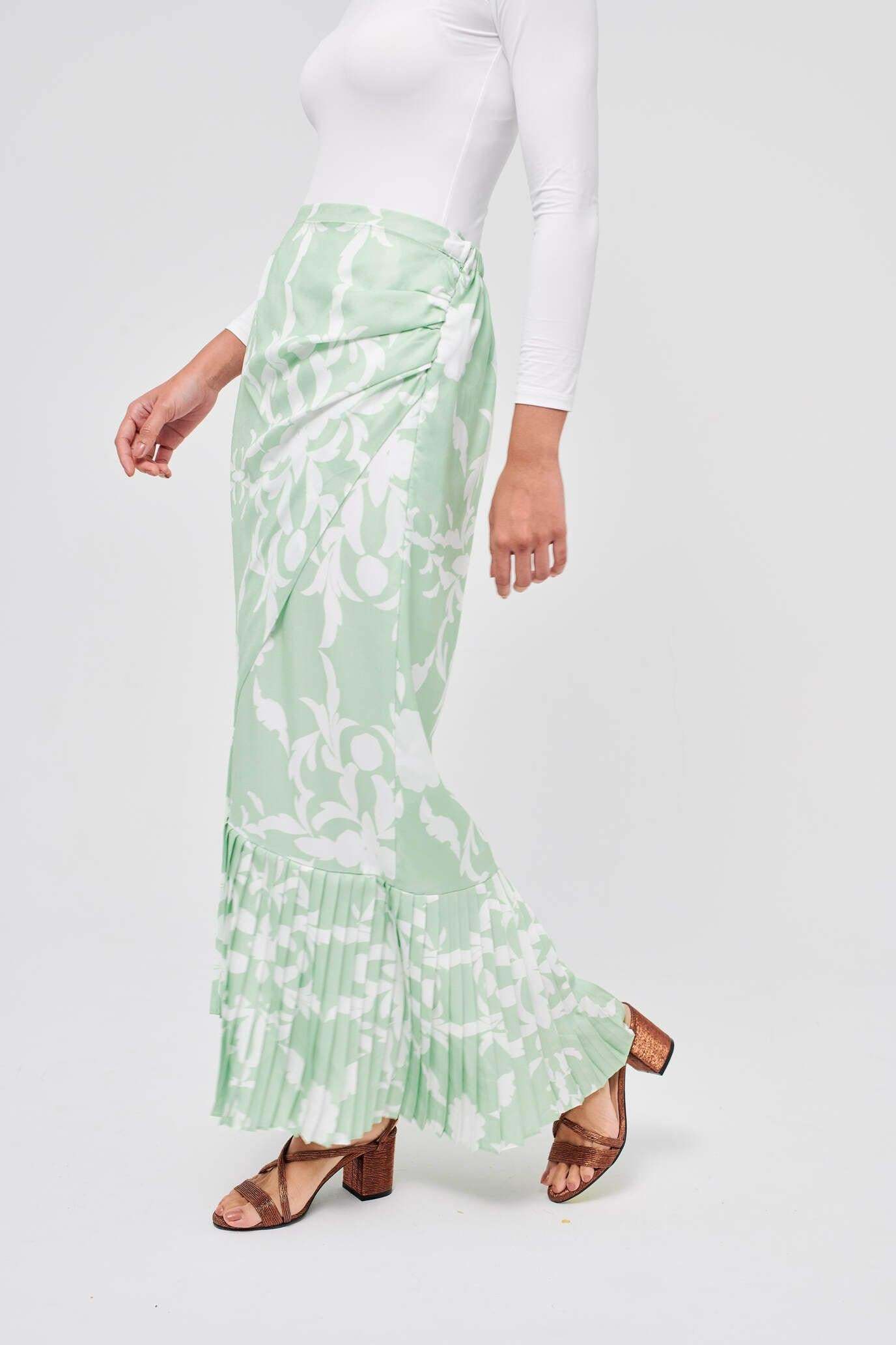 Maria Mint Pleated Skirt - Mimpikita