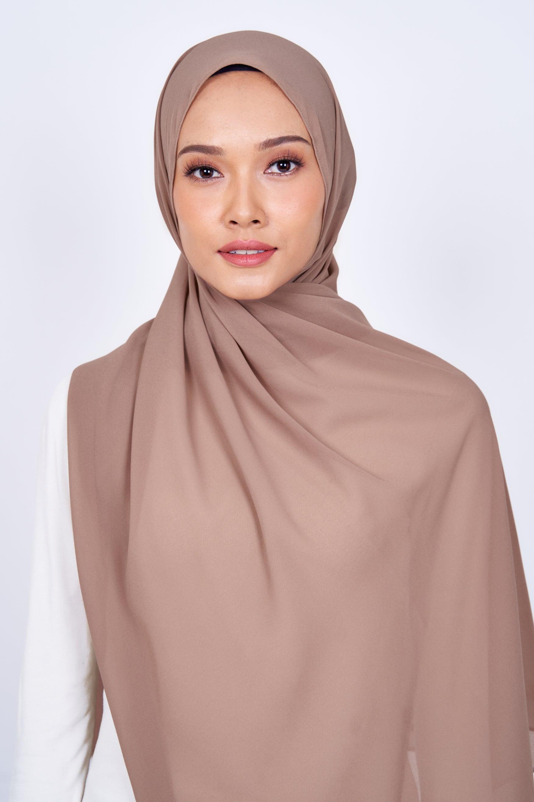 Women's Chiffon Shawl in Taupe