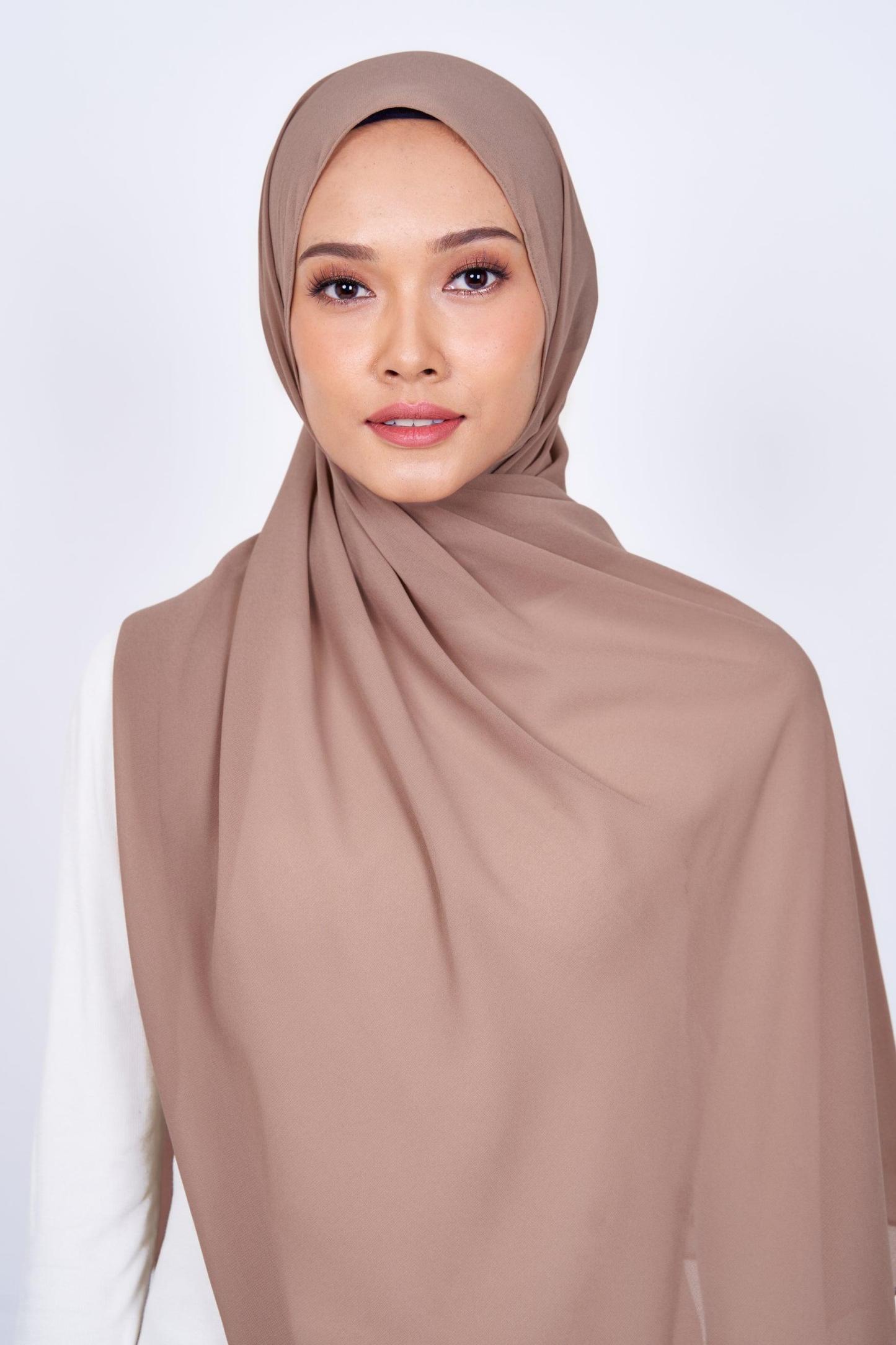 Women's Chiffon Shawl in Taupe