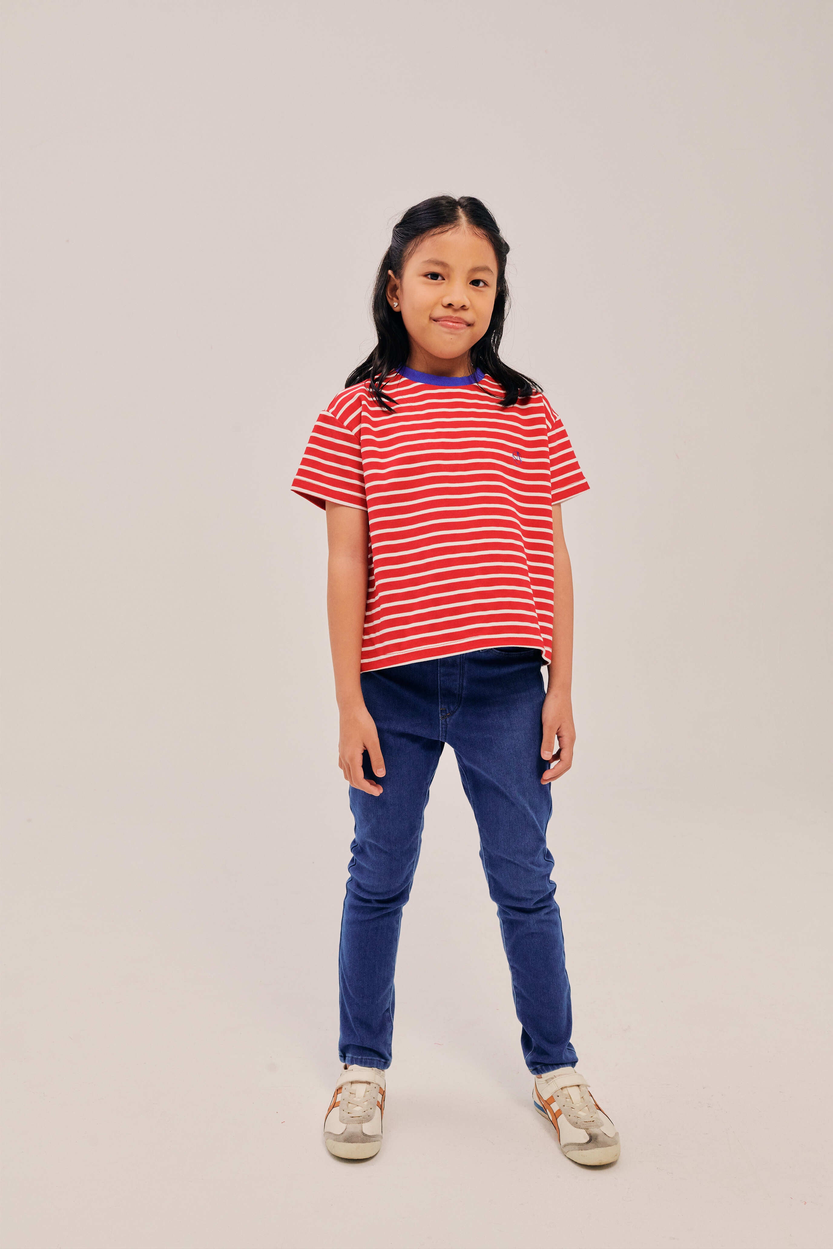 Mini Classic Embroidered Red and White Striped Shirt