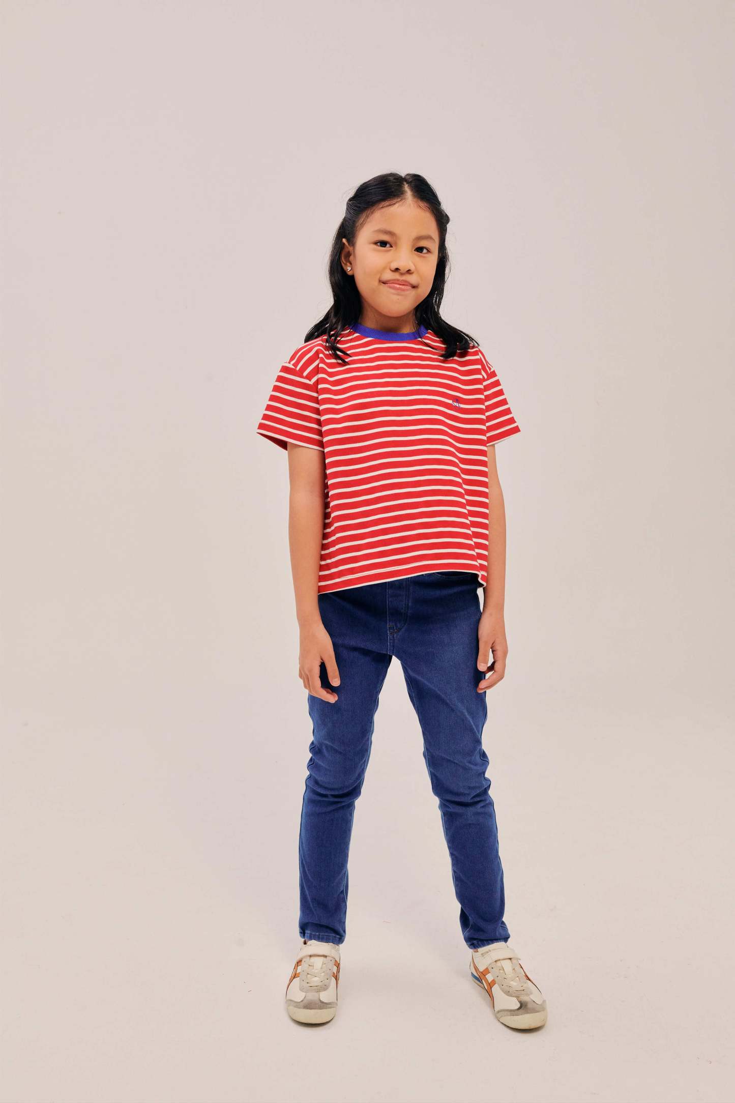 Mini Classic Embroidered Red and White Striped Shirt