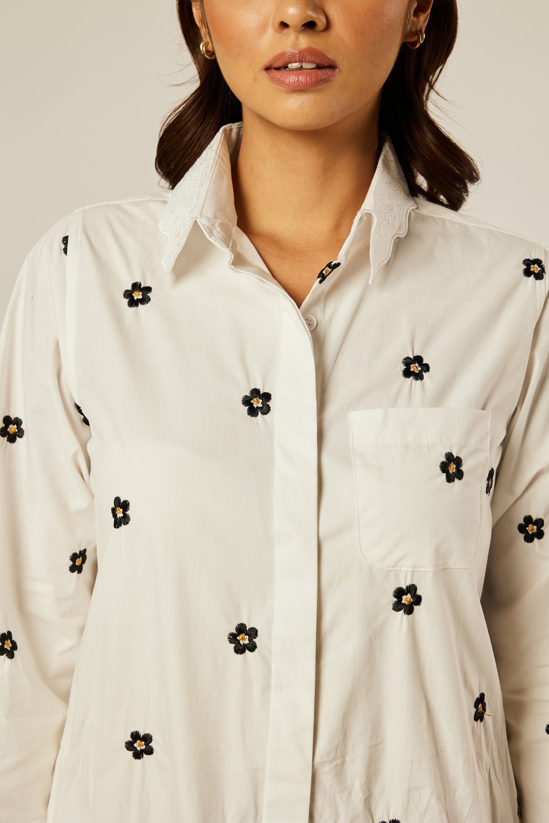 Reed White Embroidered Dress