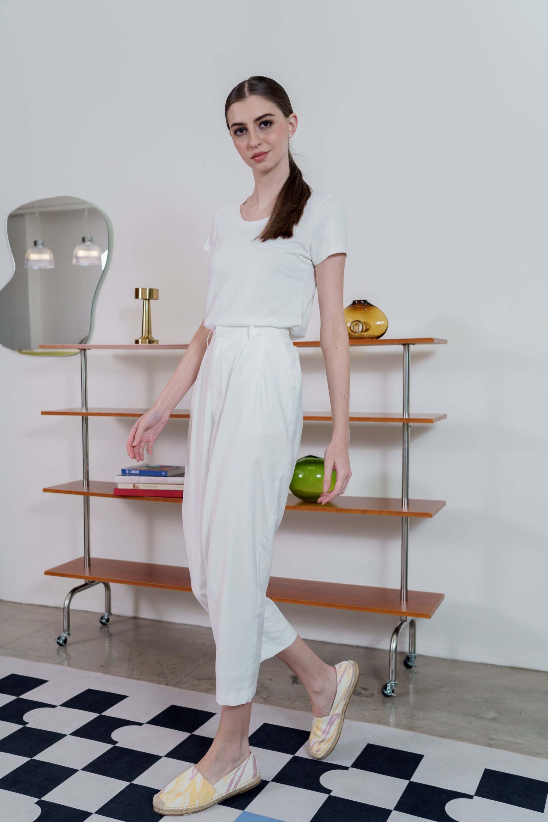 White Tapered Women's Pants