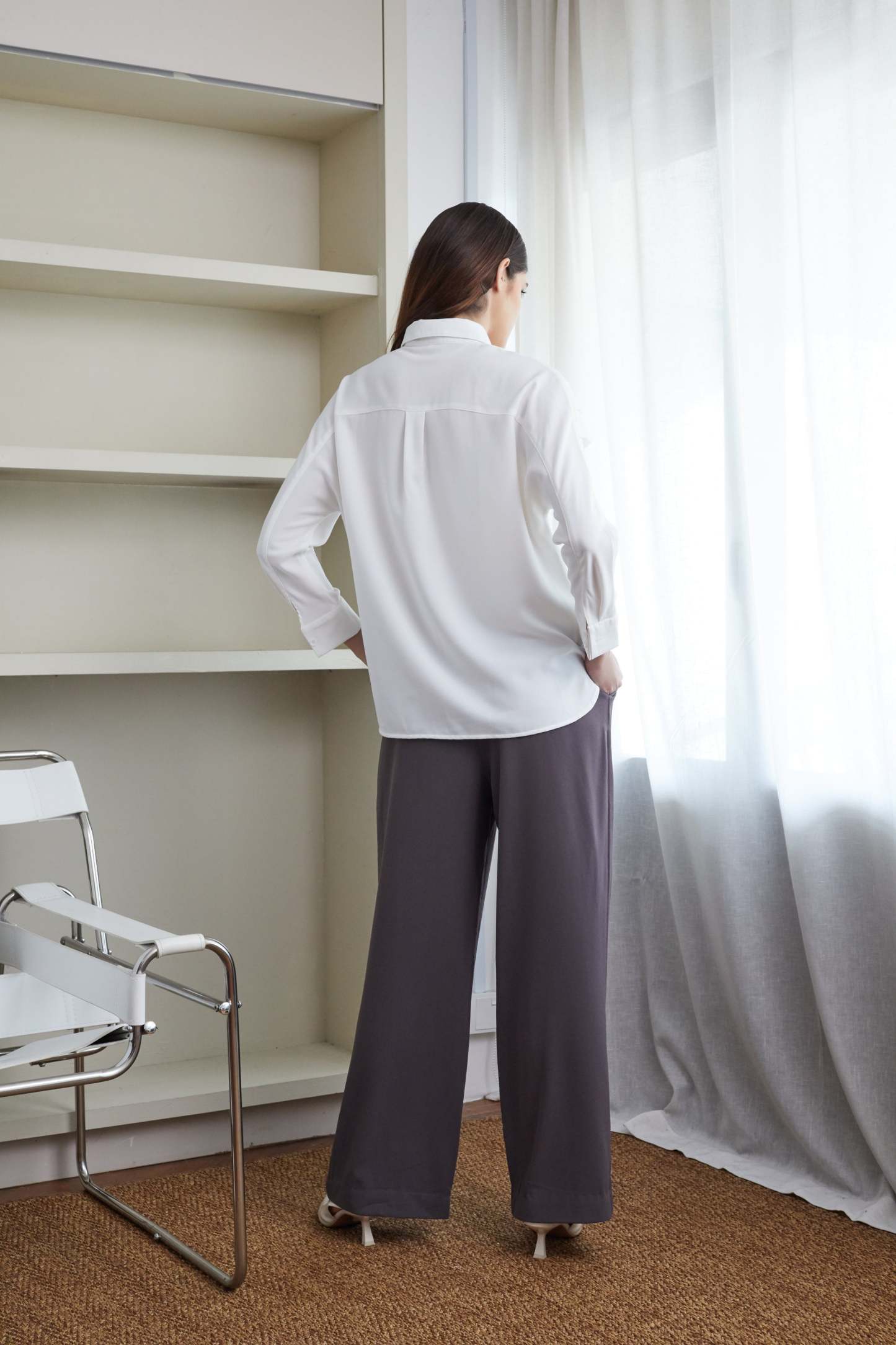 Layered Sleeve White Blouse