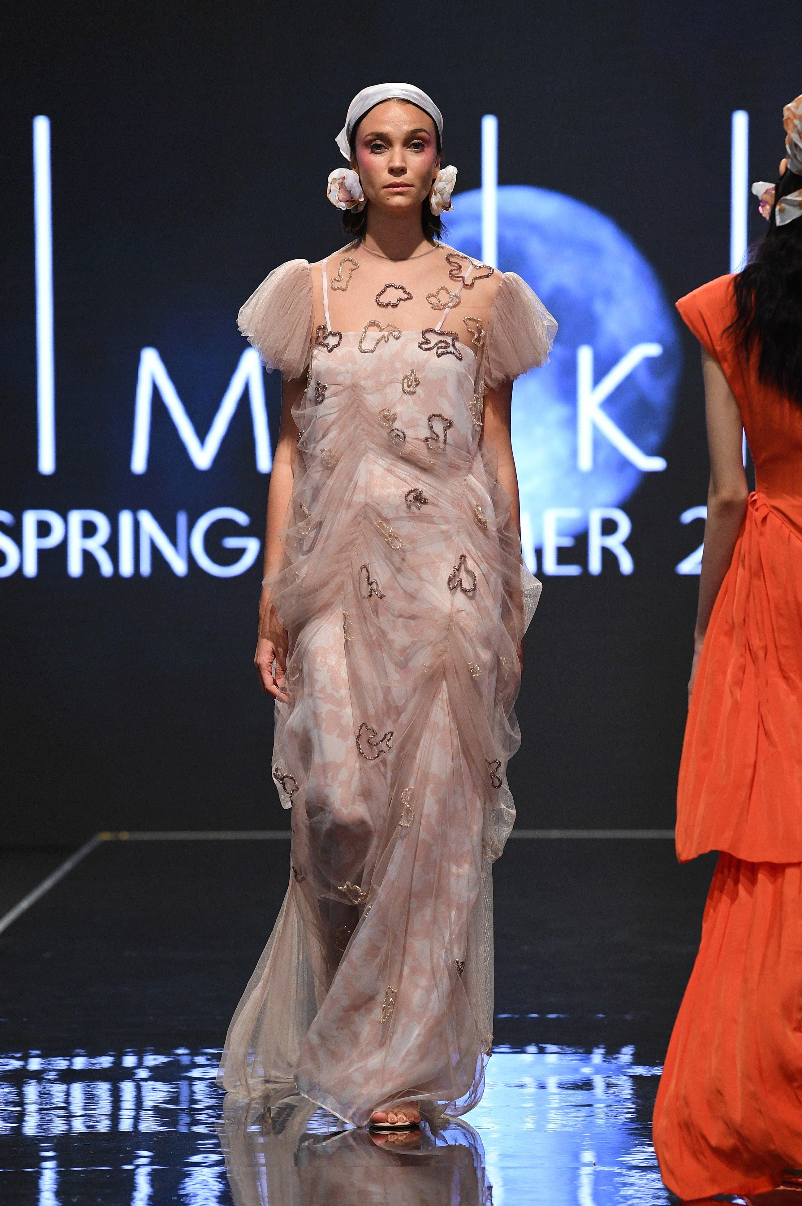 Ava Embellished Ruched Tulle Maxi Dress - Mimpikita