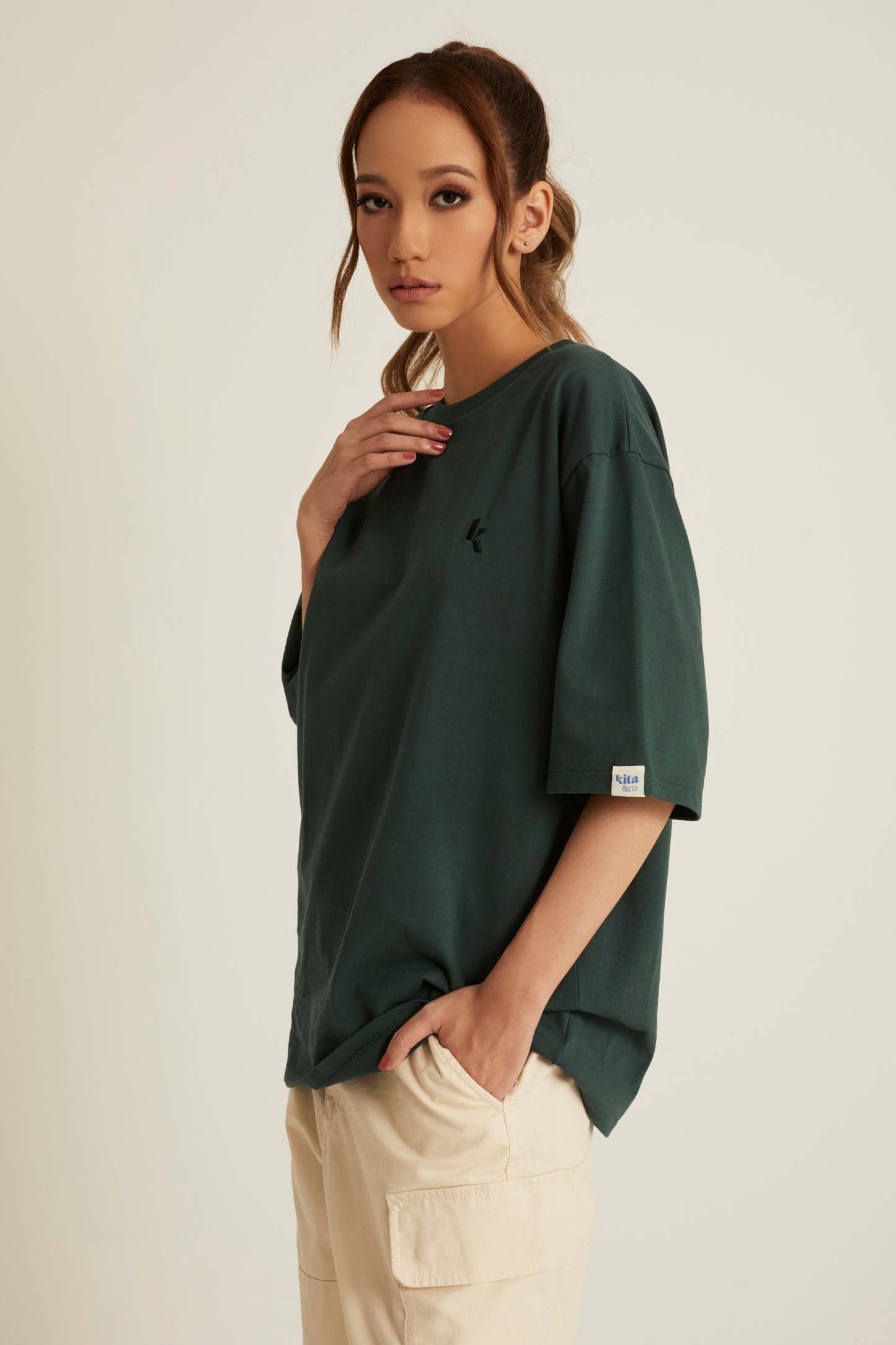 Dark Green Oversized T-Shirt for Men
