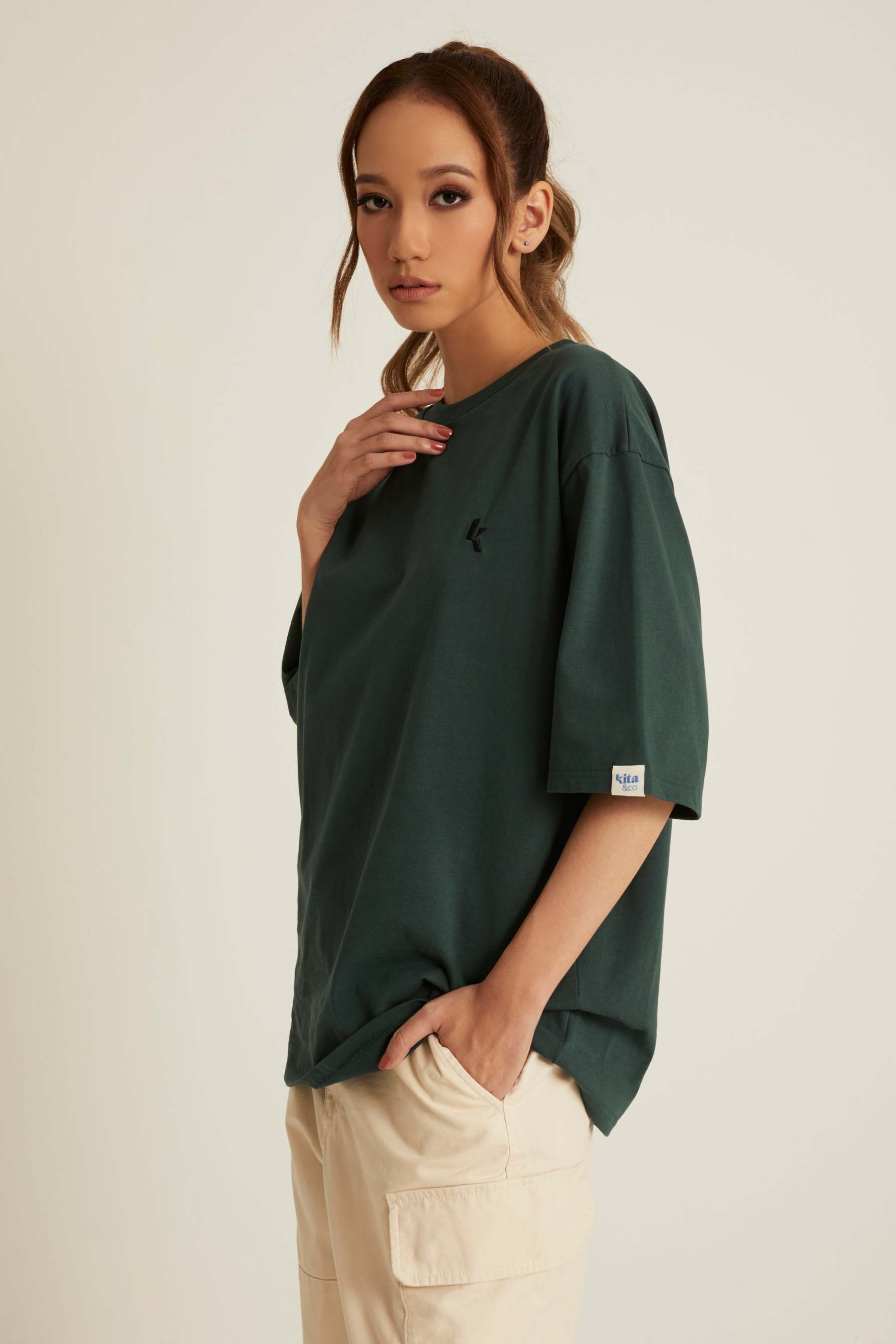 Dark Green Oversized T-Shirt for Men