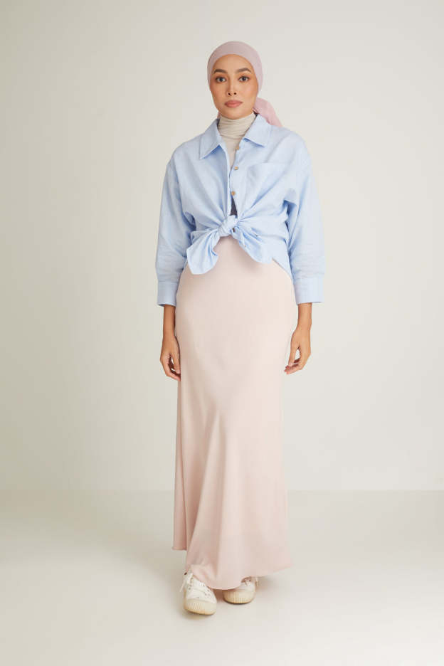 Cariño Soft Pink Bias Skirt 