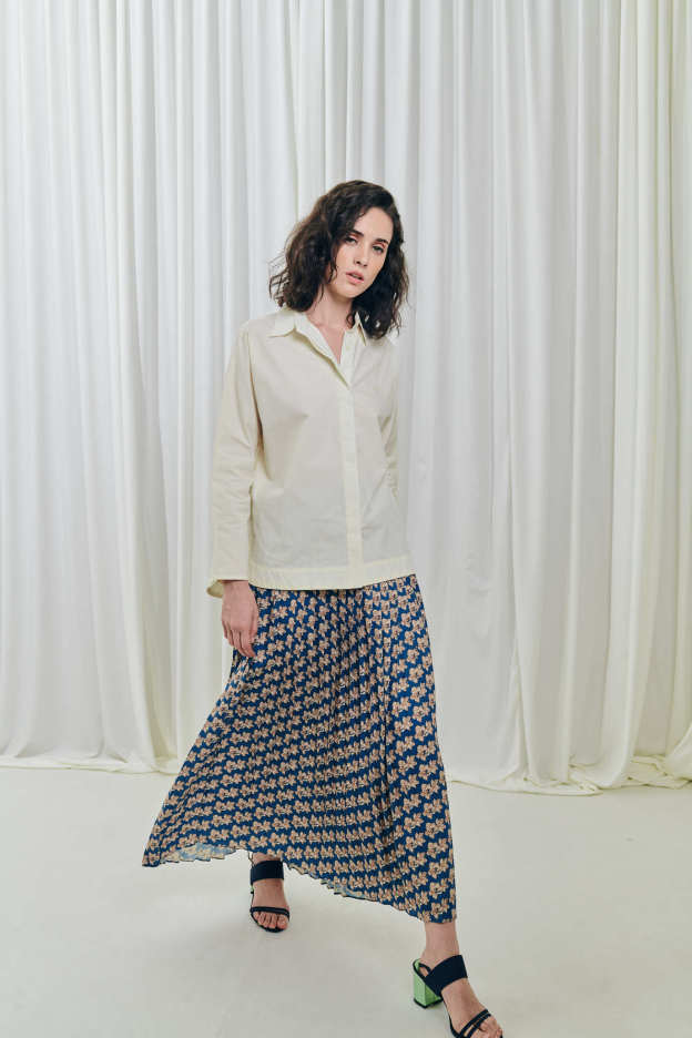 Ivory Color Hi Low Shirt 