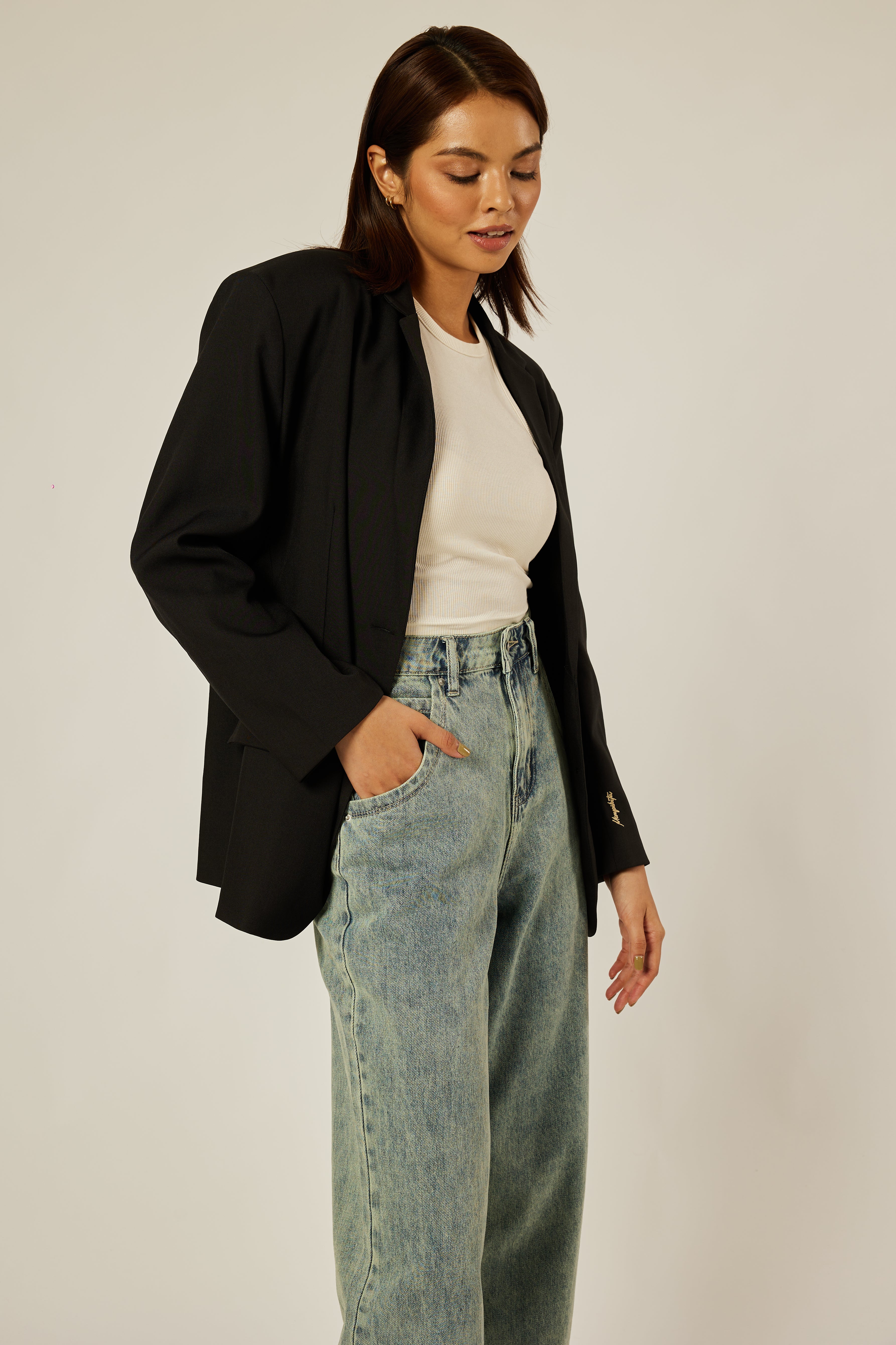 Camille Black Oversized Blazer