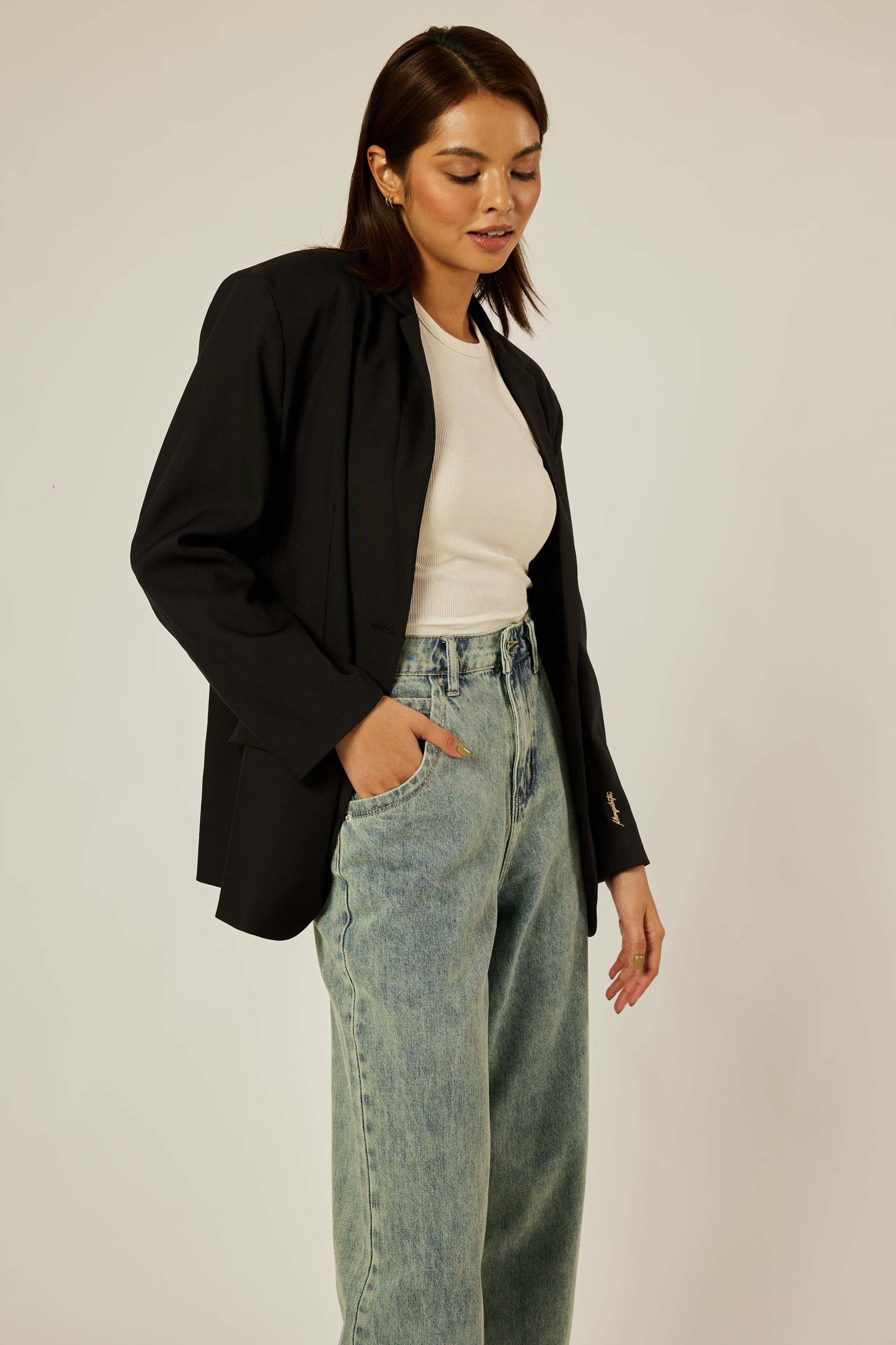 Camille Black Oversized Blazer
