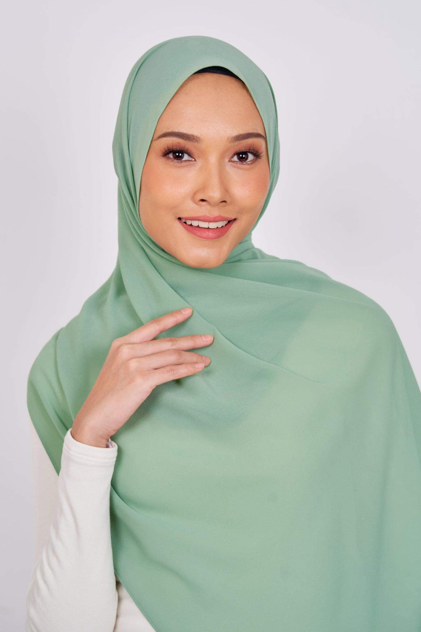 Women's Chiffon Shawl in Sage Green