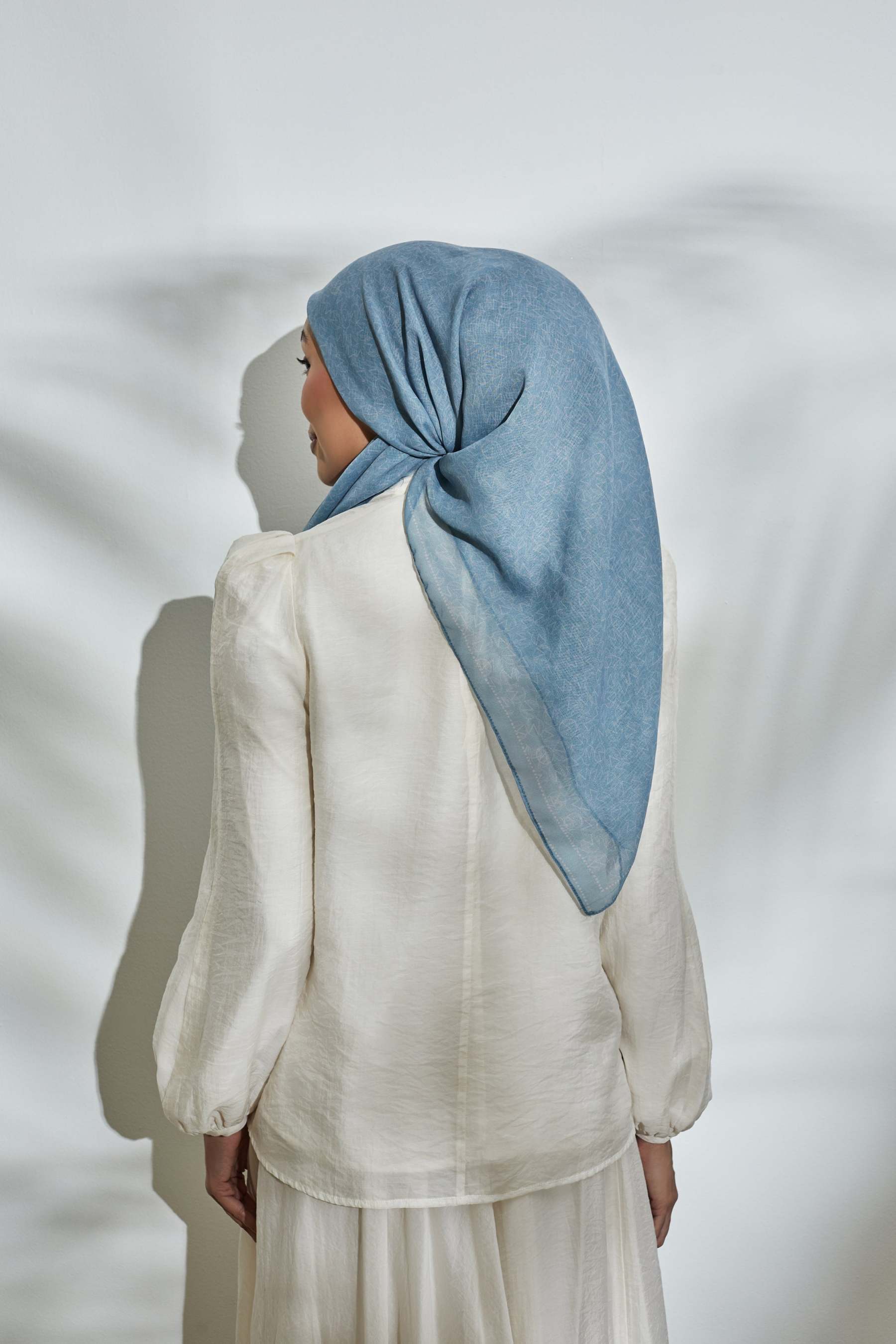 Flown Away Steel Blue Head Square Scarf