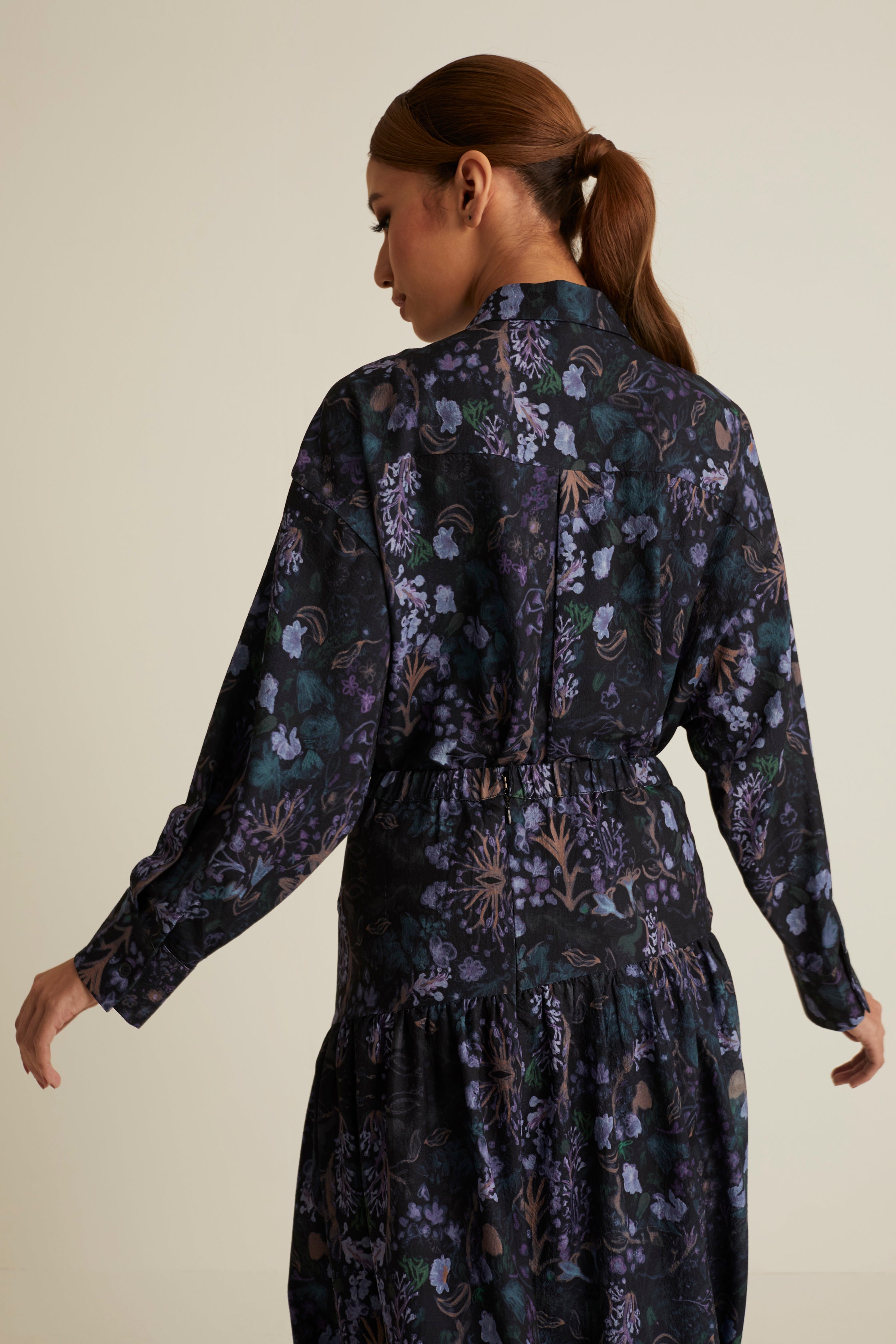 Esme Black Printed Shirt with Long Sleeve