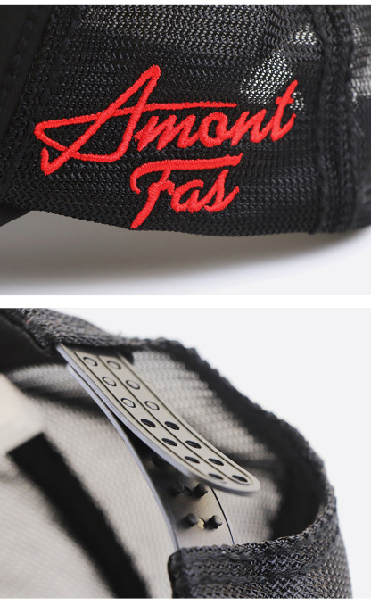 高頂純棉字母印花網眼遮陽帽高頂棒球帽