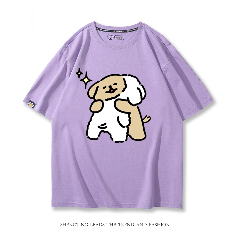 線條小狗 2024親子情侶男女同款 T恤