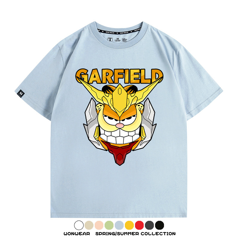 加菲貓聯名機動戰士鋼彈 親子情侶寬鬆短袖T