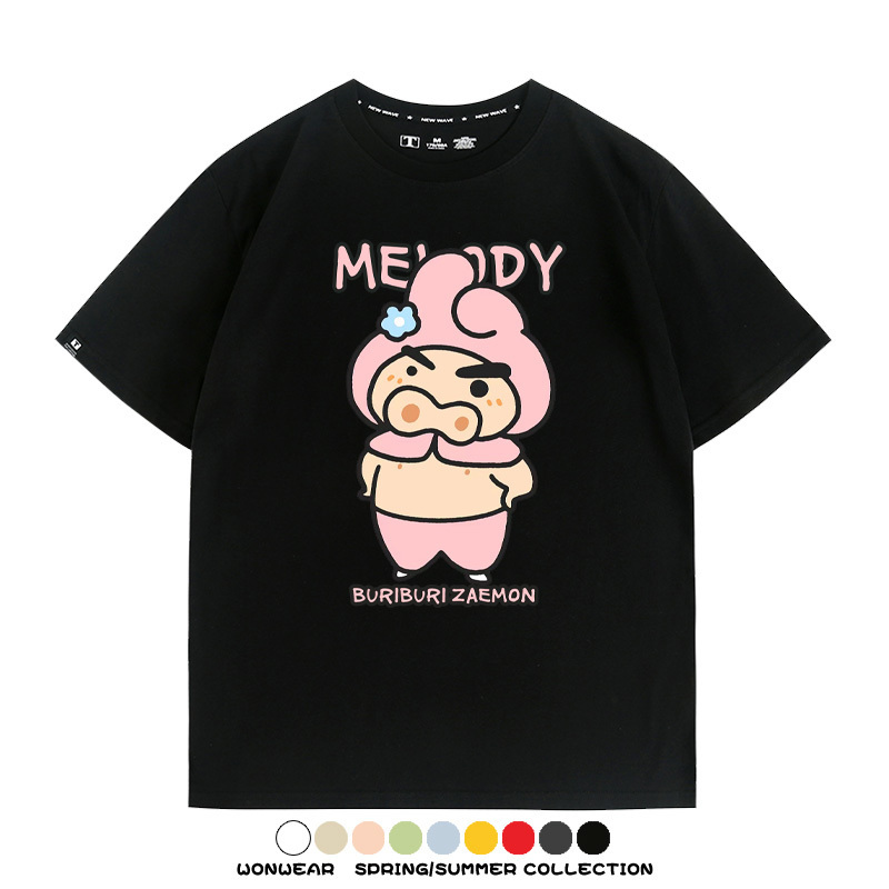 三麗鷗x蠟筆小新肥嘟嘟左衛門 親子情侶寬鬆短袖T