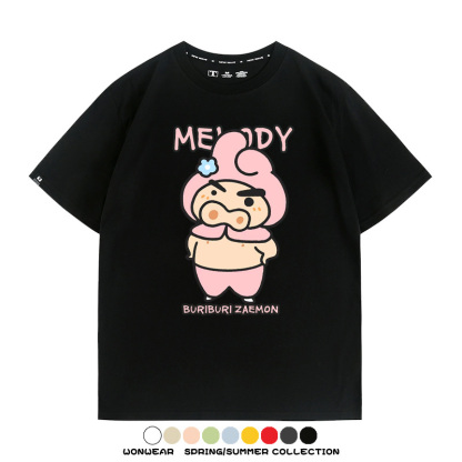 三麗鷗x蠟筆小新肥嘟嘟左衛門 親子情侶寬鬆短袖T