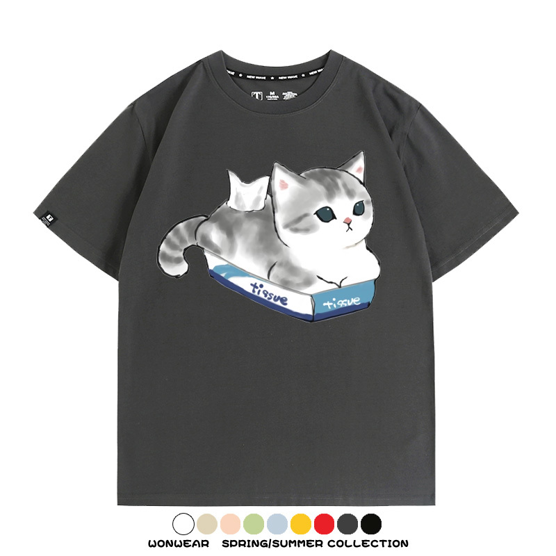 貓貓卡通Q版 親子情侶裝寬鬆短袖T